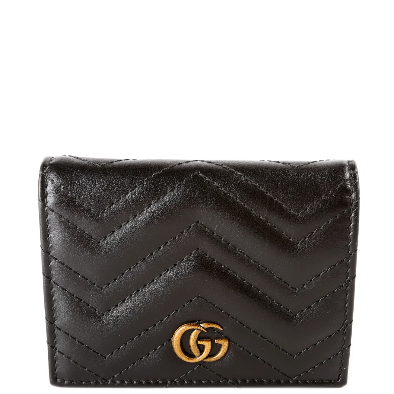 466492 GG Marmont Card Case Black