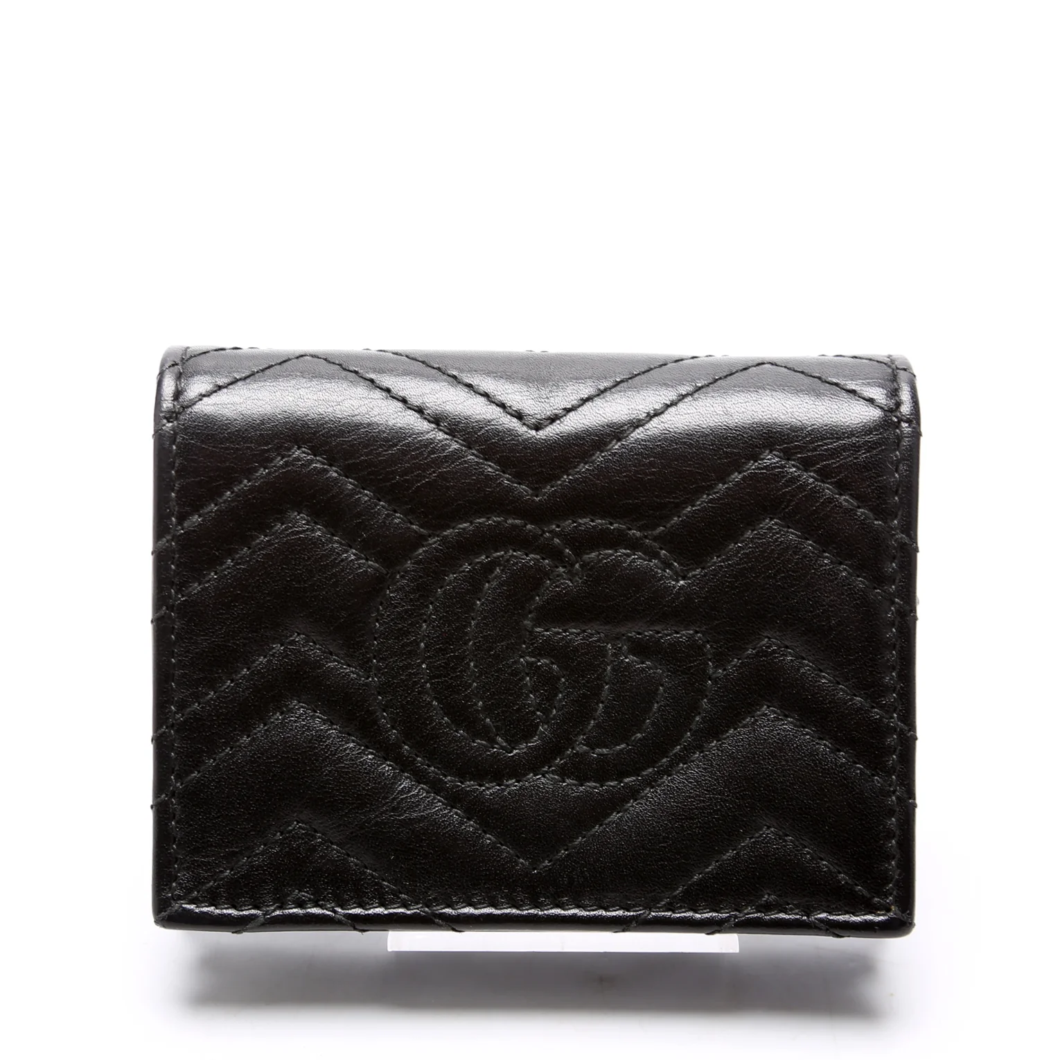 466492 GG Marmont Cicada Studs Card Case Black - Image 3