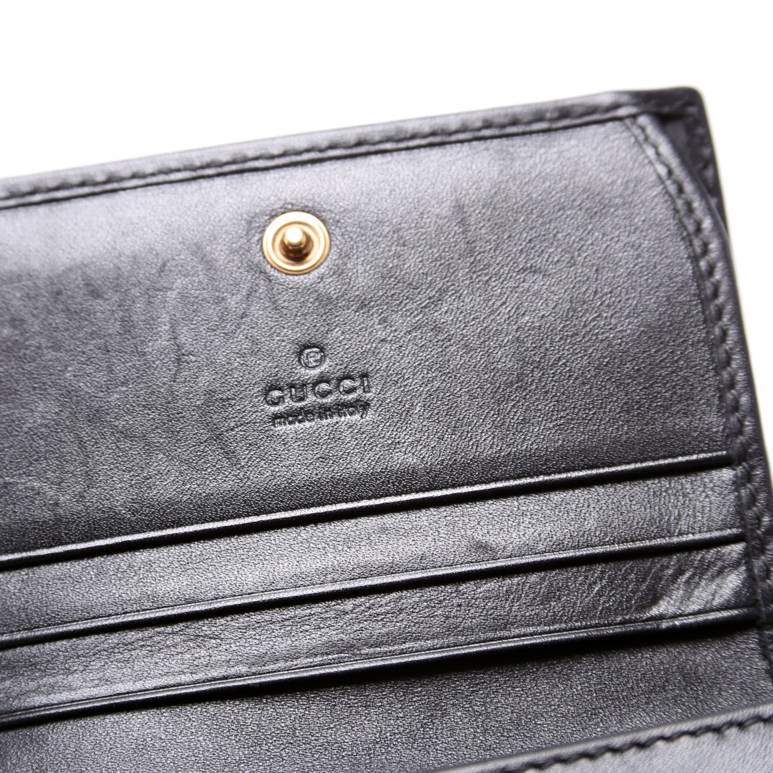 466492 GG Marmont Cicada Studs Card Case Black - Image 7