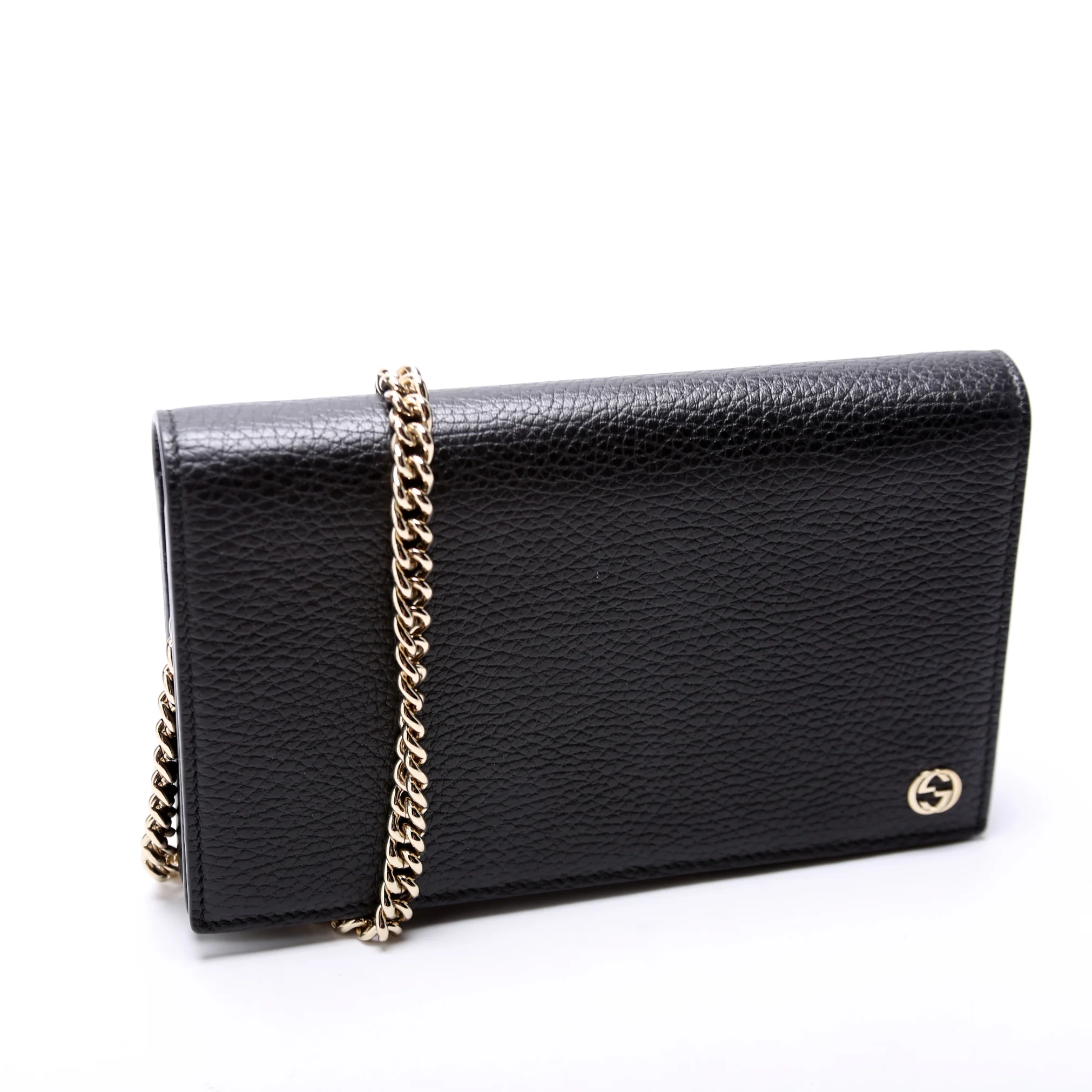 466506 Interlocking GG Chain Wallet Black - Image 2