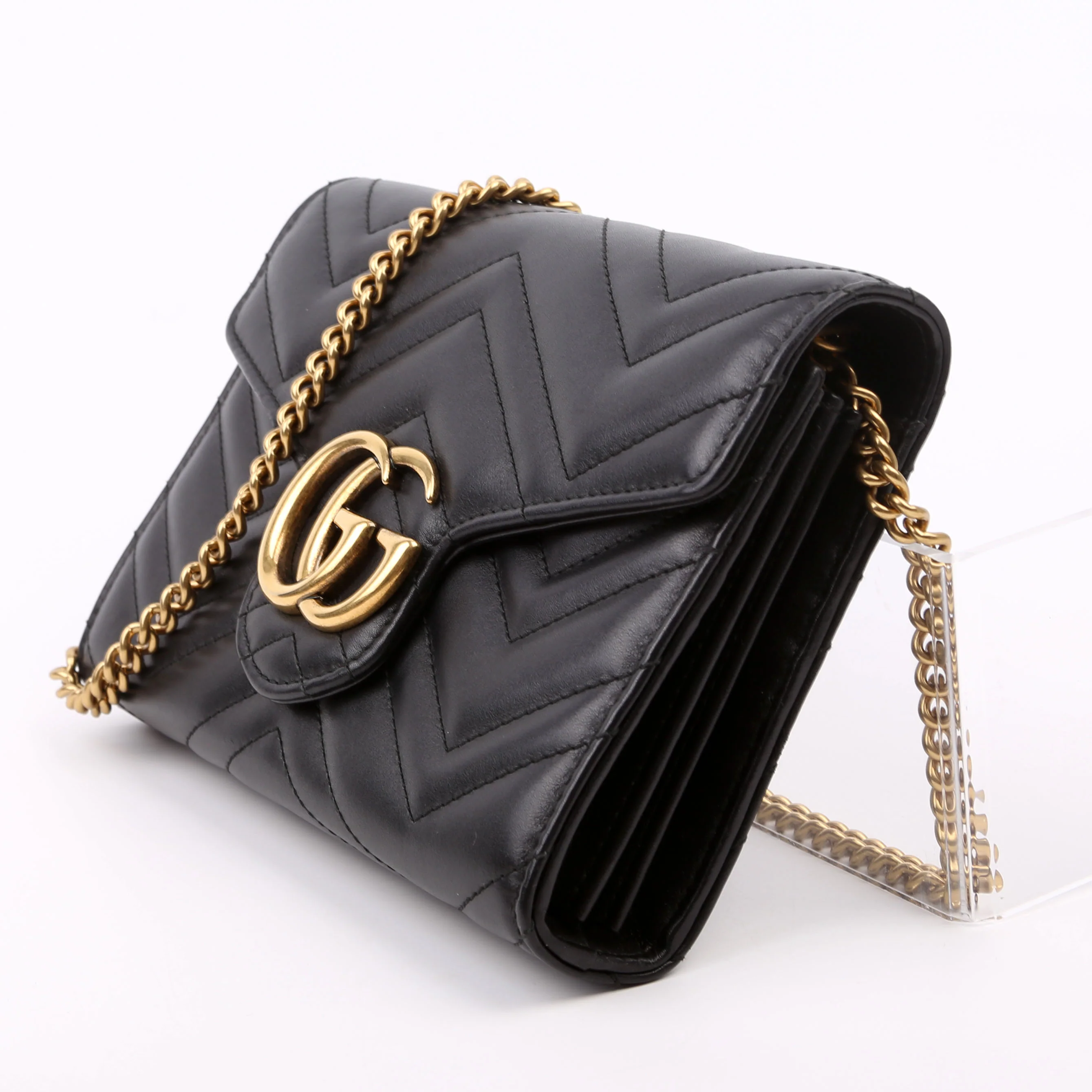 474575 Marmont Chain Wallet Black - Image 3