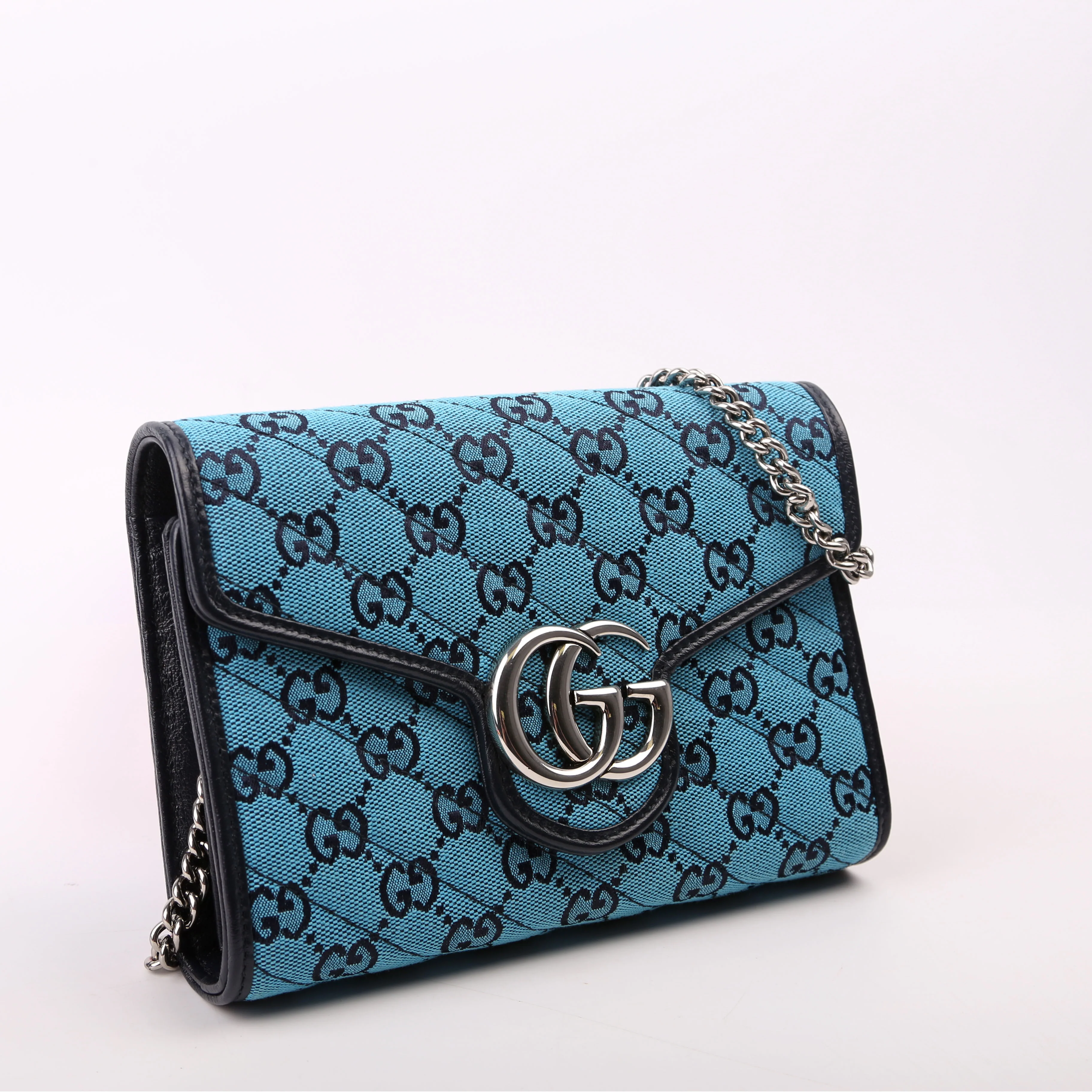 474575 Marmont Chain Wallet Blue - Image 2