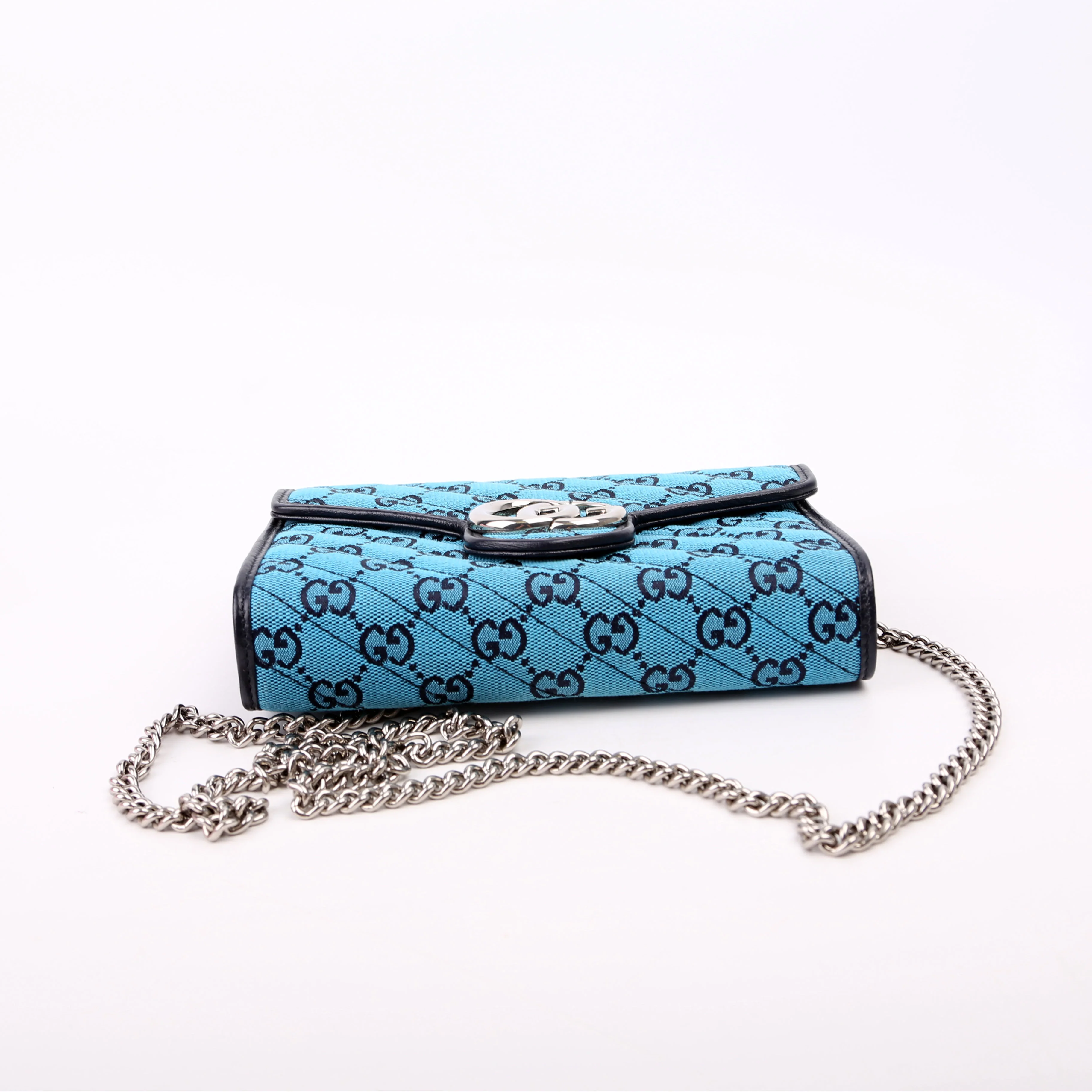 474575 Marmont Chain Wallet Blue - Image 4
