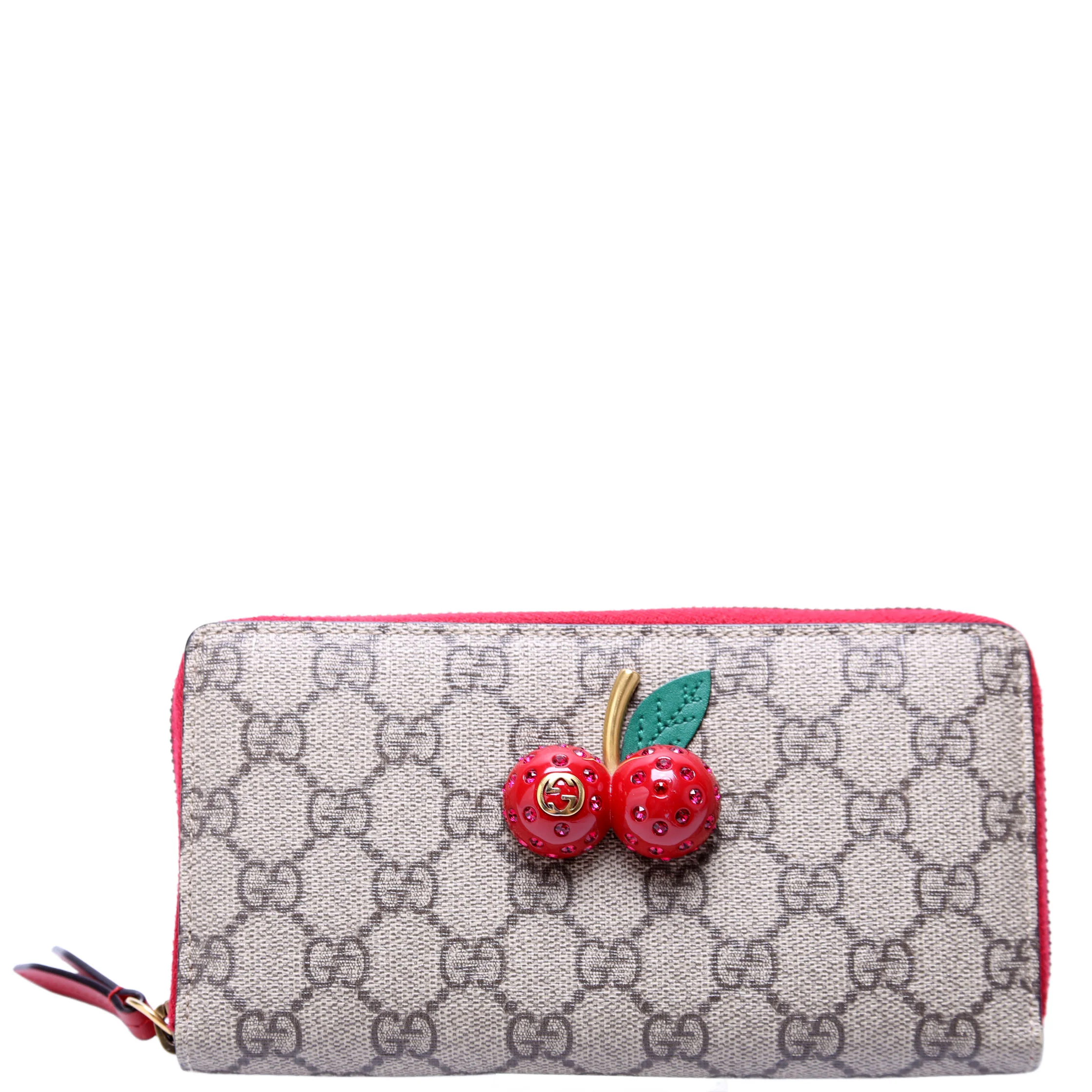 476049 GG Supreme Cherry Wallet Red