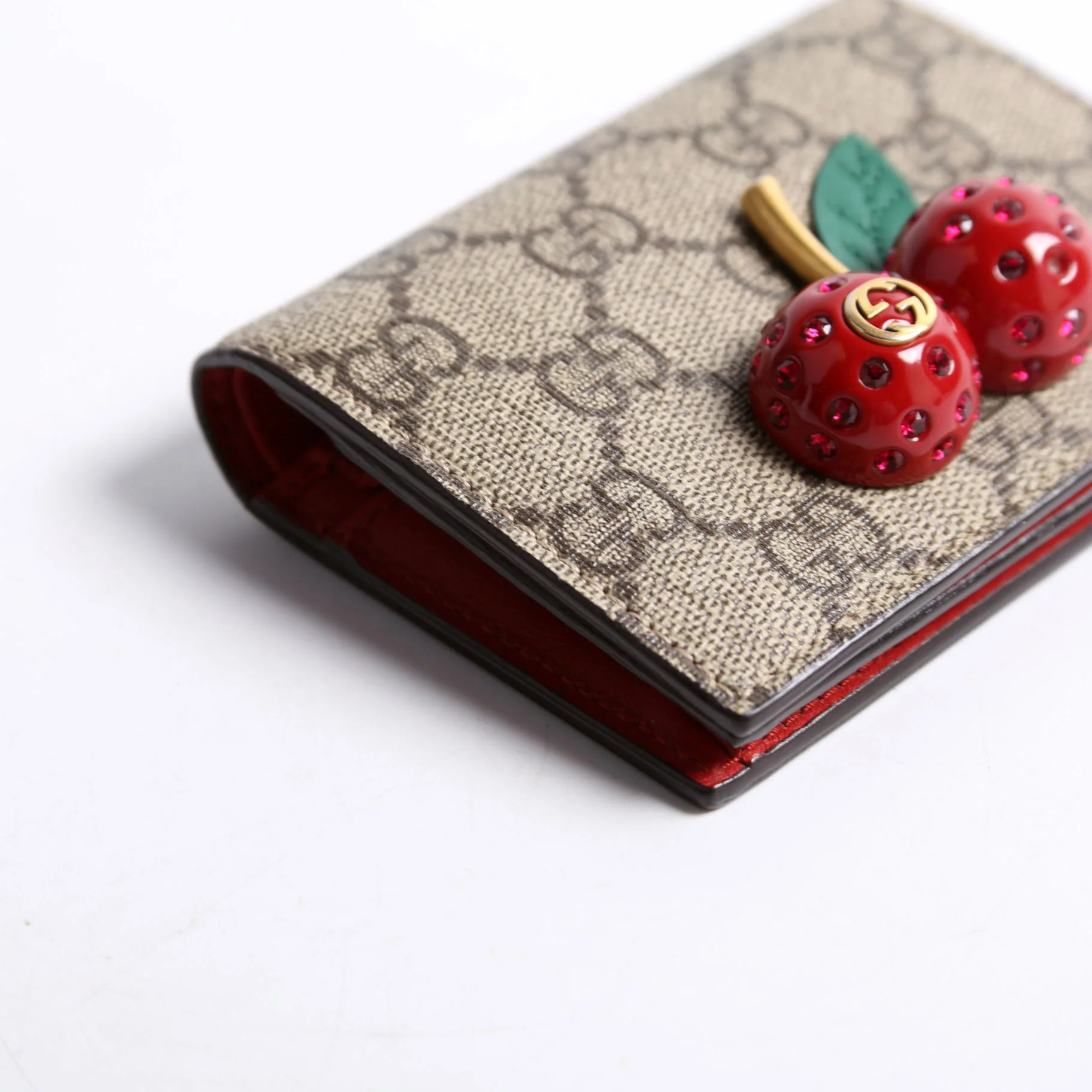 476050 GG Supreme Cherries Card Case Red - Image 4