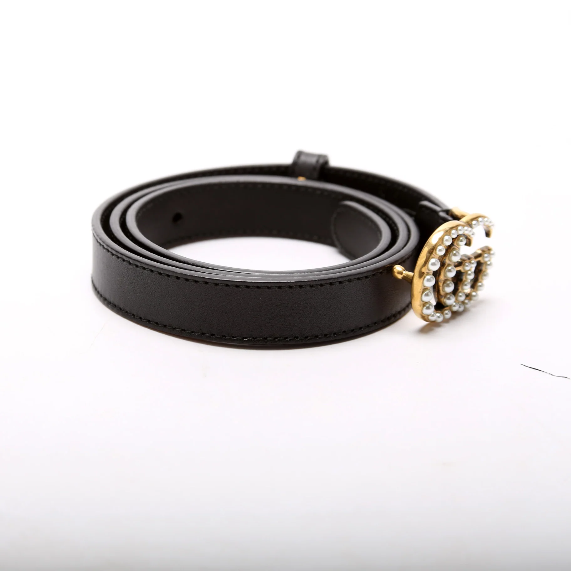 476342 GG Marmont Pearly Belt Size 80/32 Black - Image 2