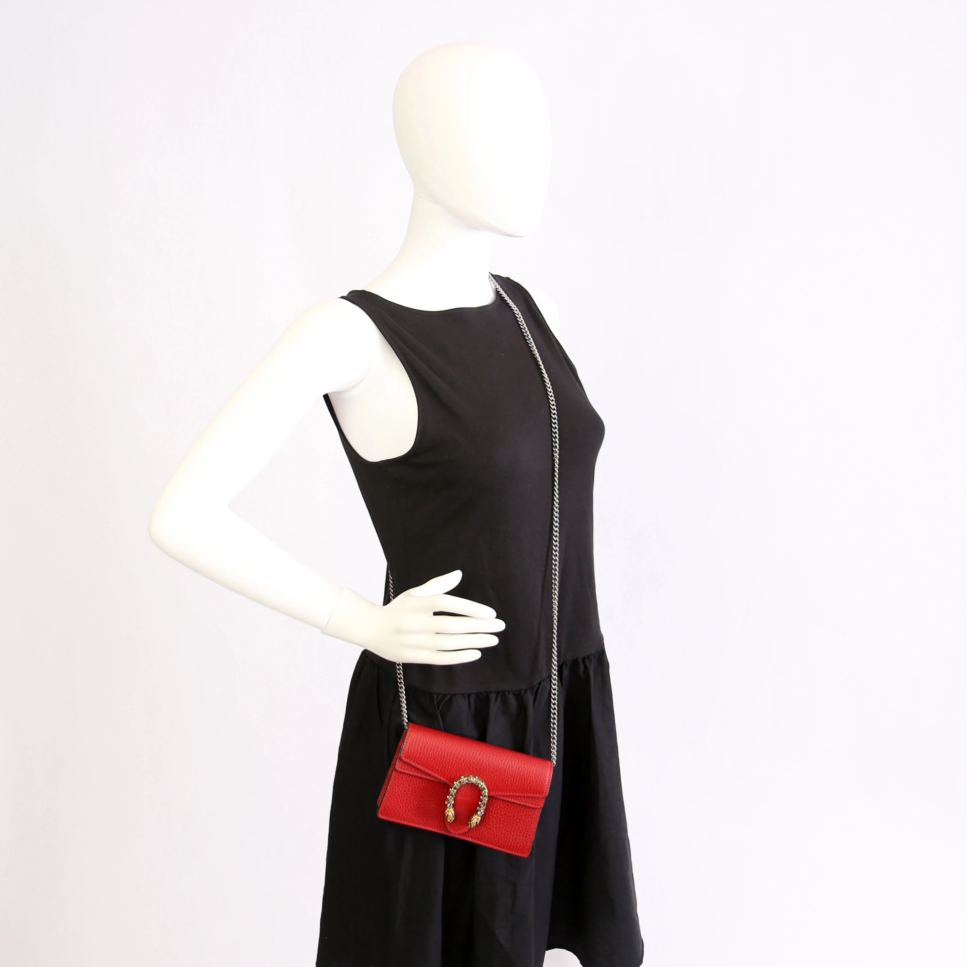 476432 Dionysus Leather Super Mini Red - Image 11