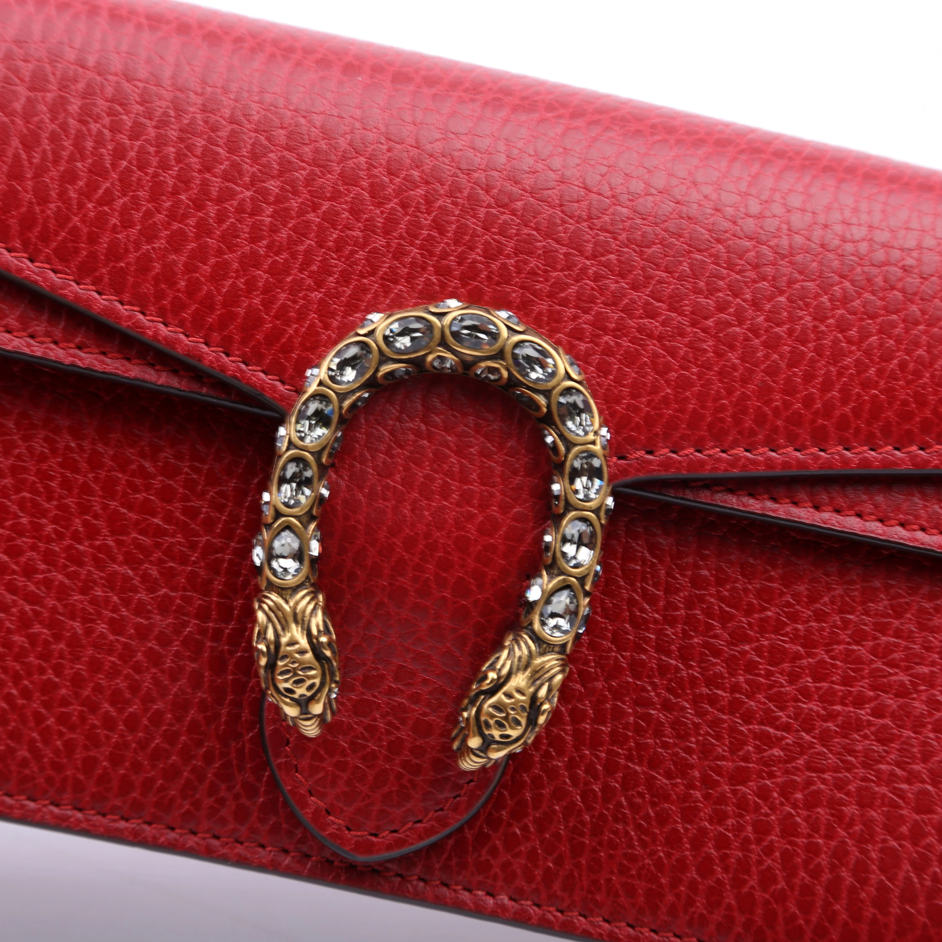 476432 Dionysus Leather Super Mini Red - Image 7