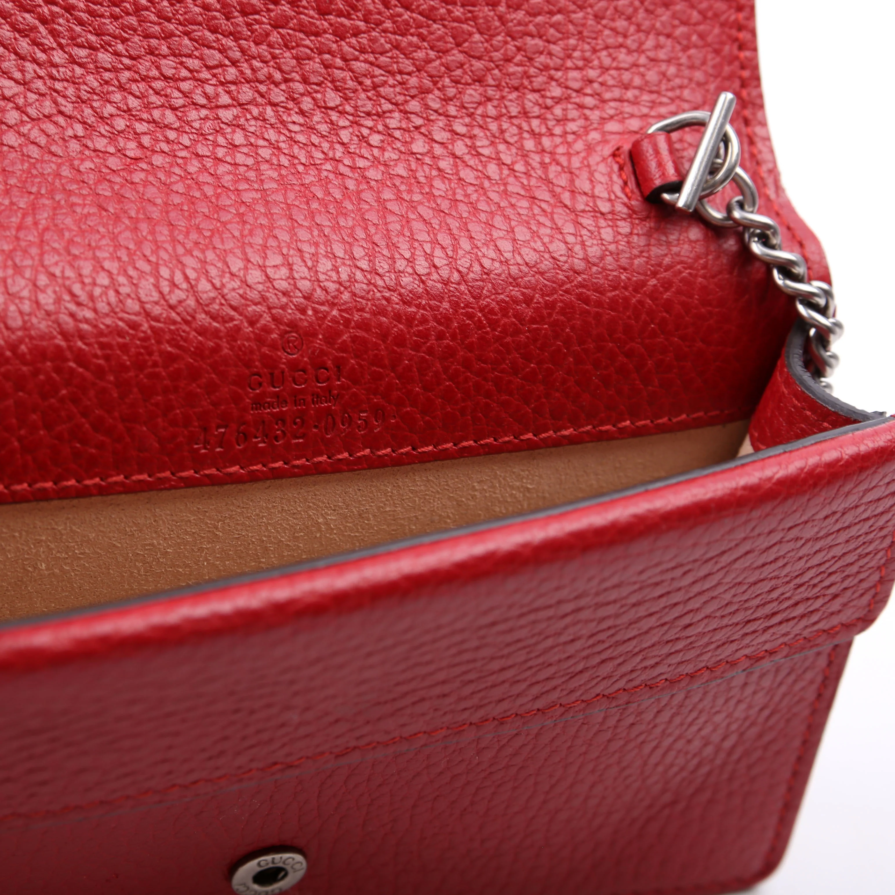 476432 Dionysus Leather Super Mini Red - Image 9