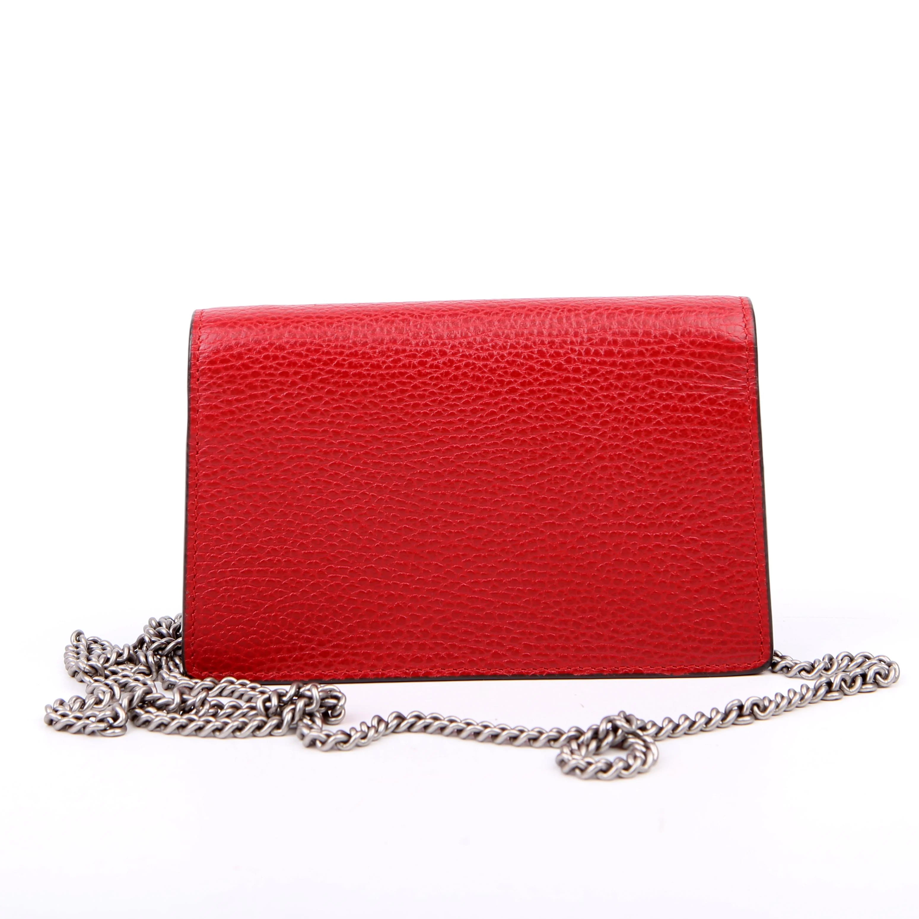 476432 Dionysus Leather Super Mini Red - Image 3