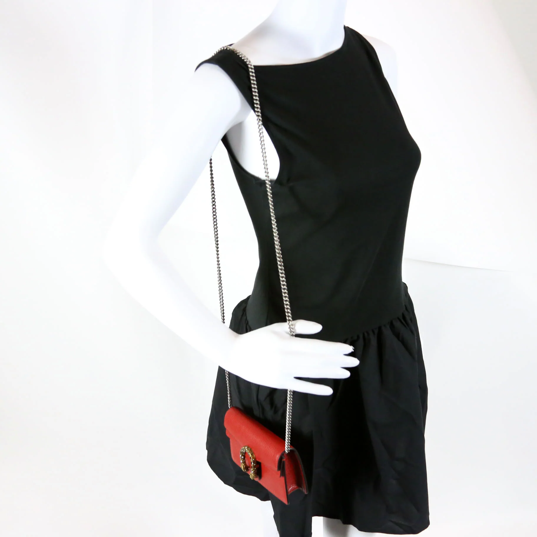 476432 Dionysus Leather Super Mini Red - Image 8