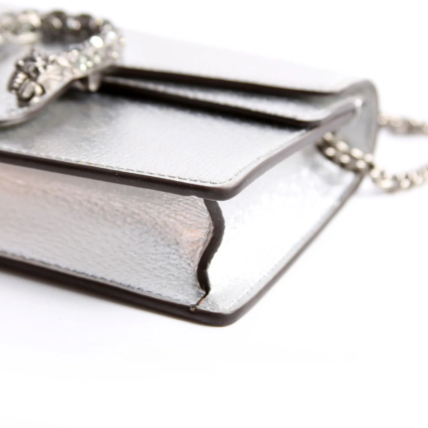 476432 Dionysus Metallic Leather Super Mini Silver - Image 7