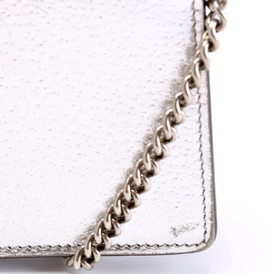 476432 Dionysus Metallic Leather Super Mini Silver - Image 6