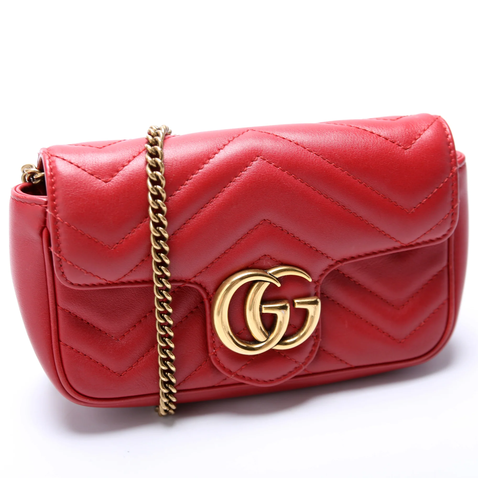 476433 Marmont Leather Super Mini Flap Red - Image 2