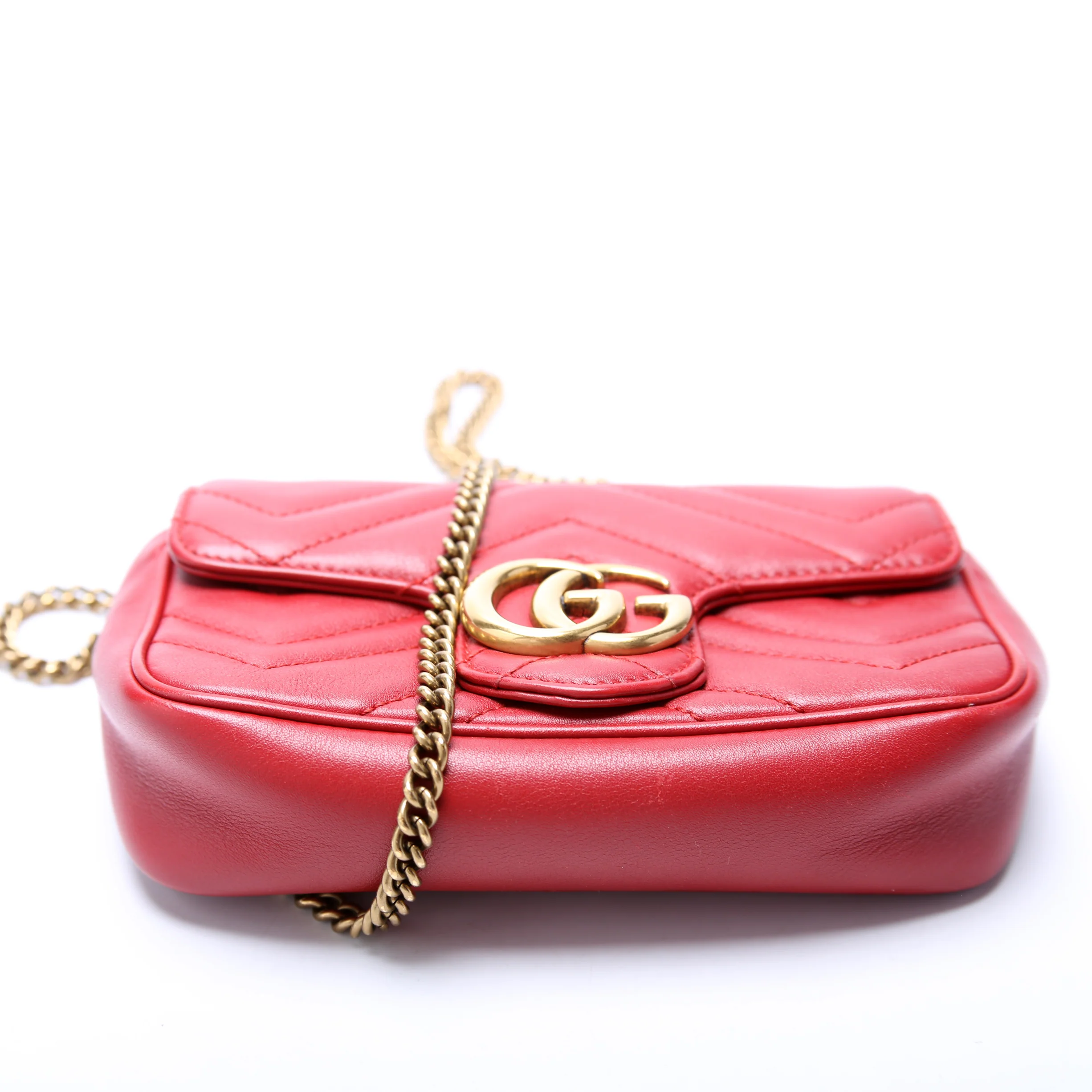 476433 Marmont Leather Super Mini Flap Red - Image 4