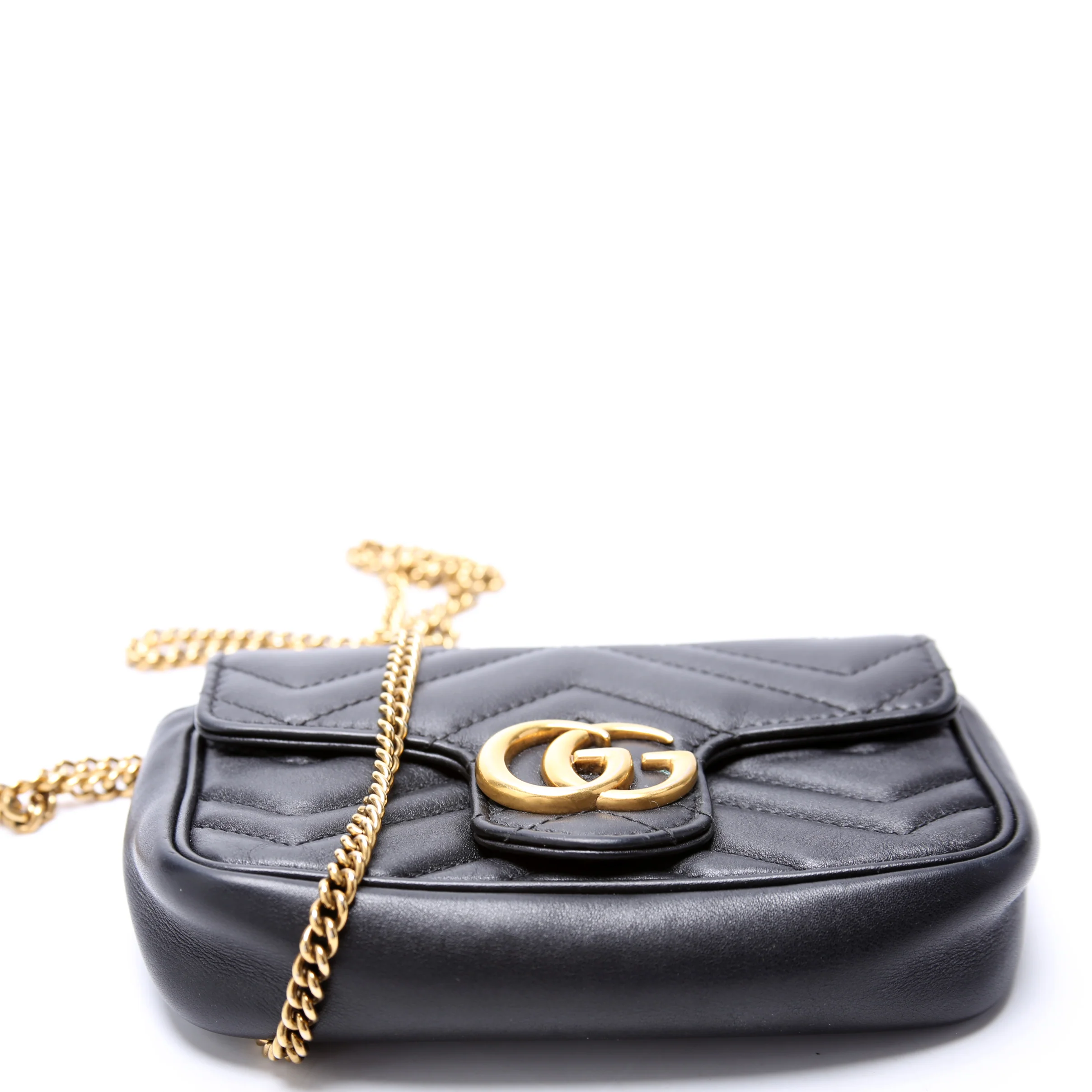 476433 Marmont Leather Super Mini Flap Black - Image 4