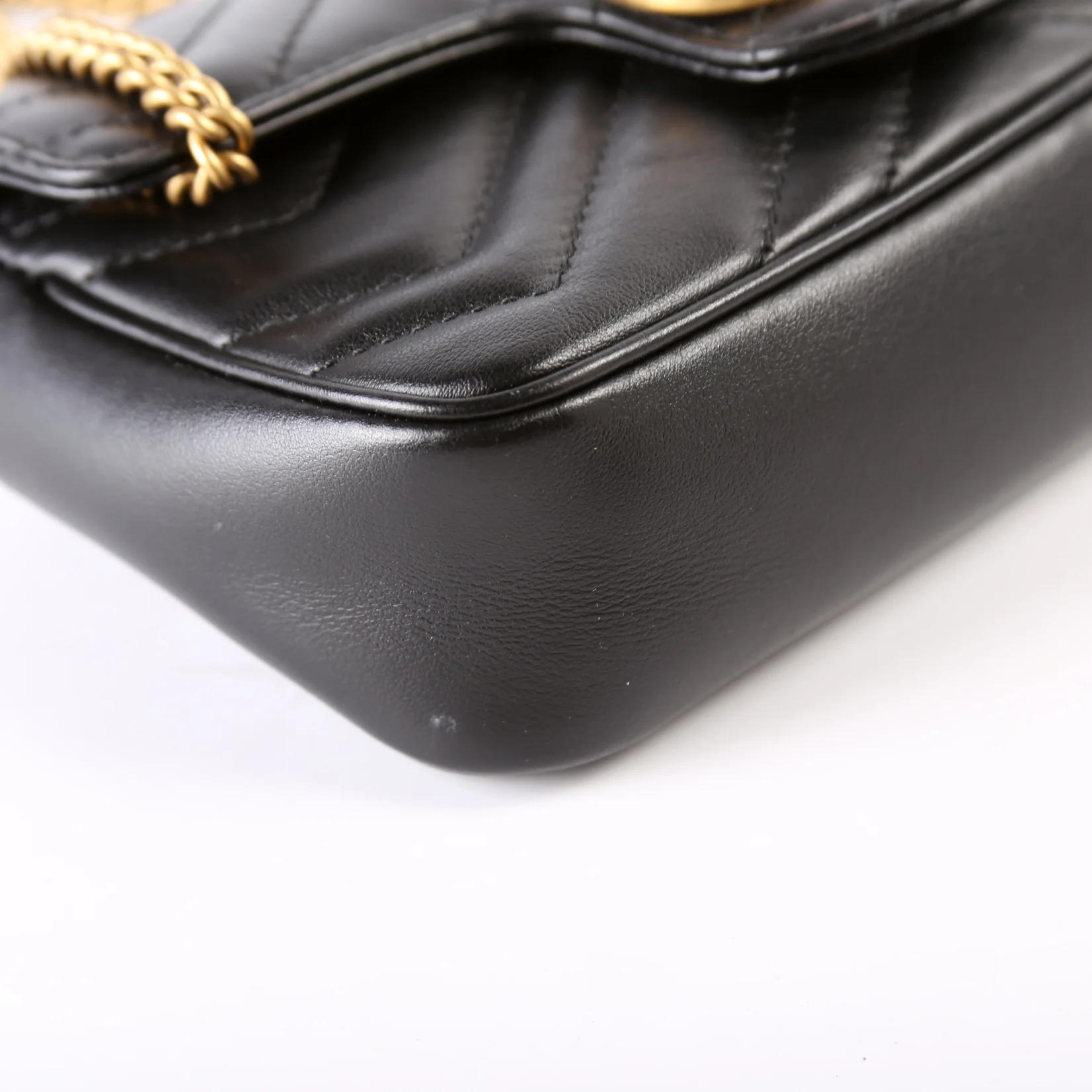 476433 Marmont Leather Super Mini Flap Black - Image 6