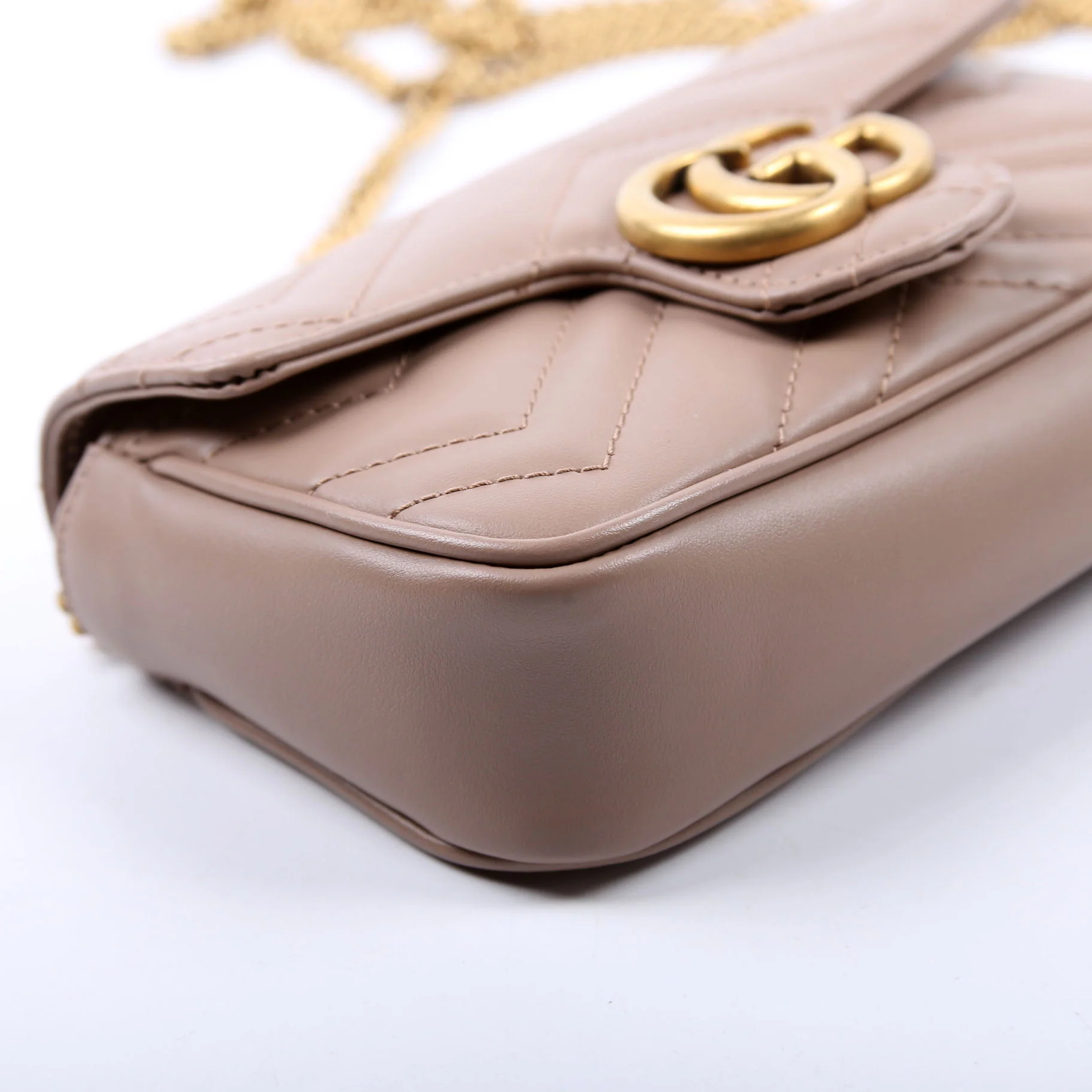 476433 Marmont Leather Super Mini Flap Tan - Image 4
