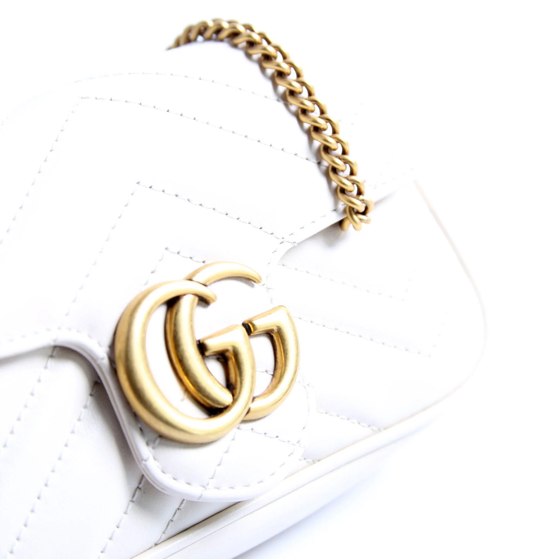 476433 Marmont Leather Super Mini Flap White - Image 6