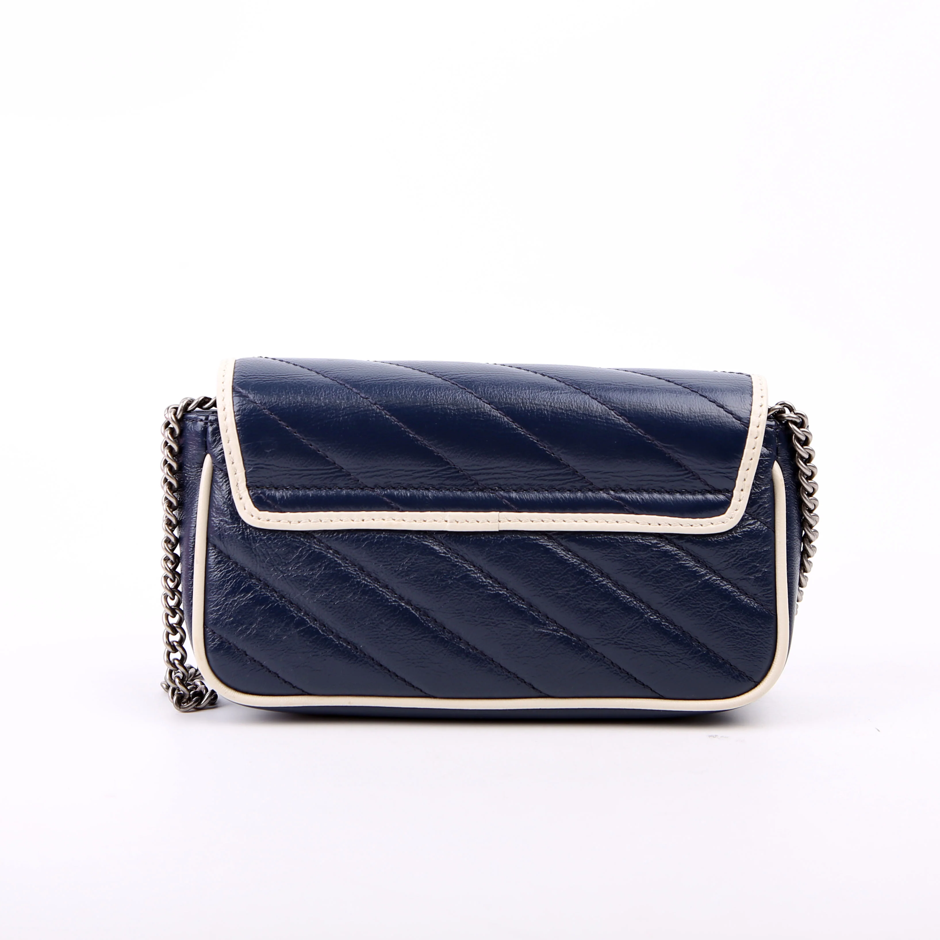 476433 Marmont Torchon Leather Super Mini Flap Blue - Image 3