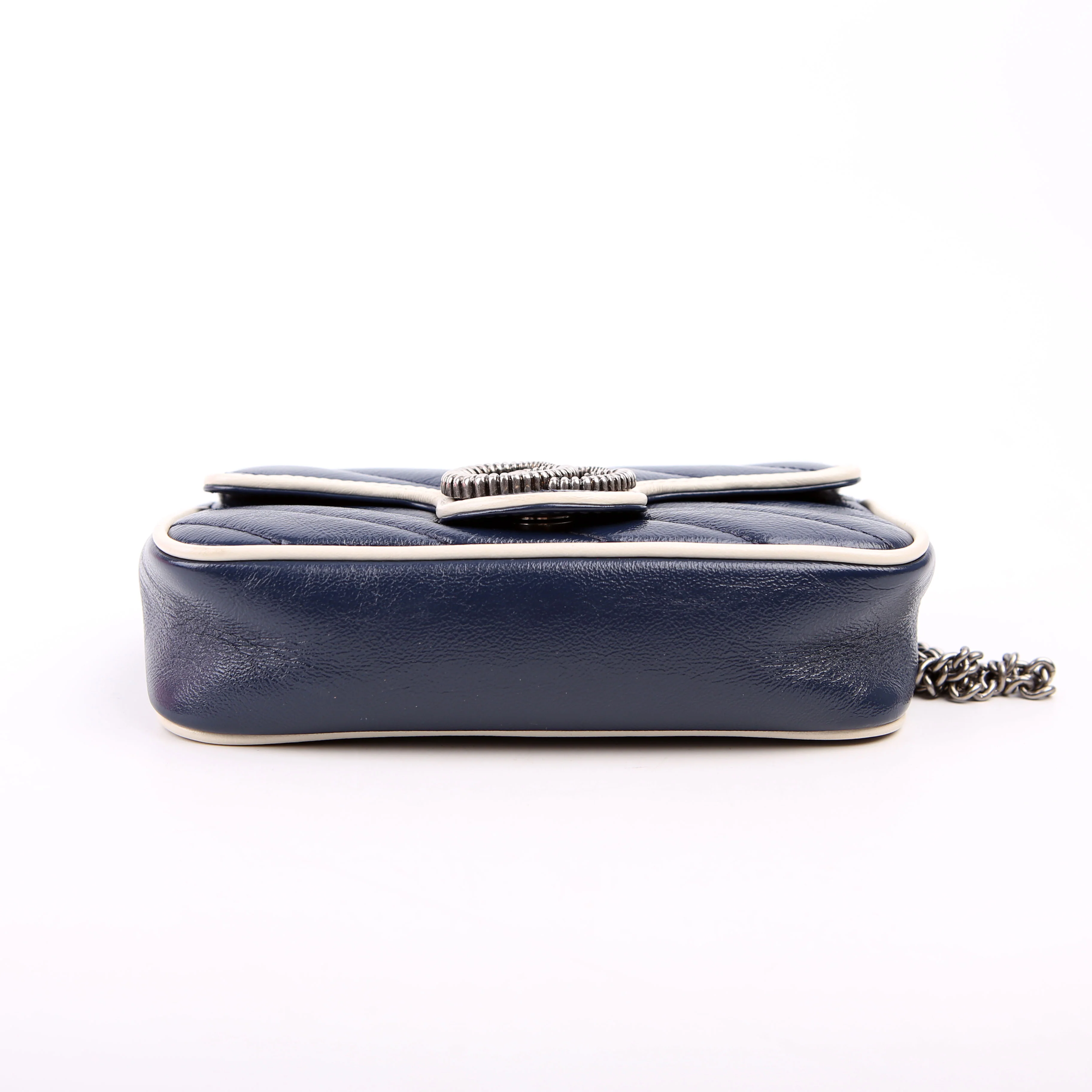 476433 Marmont Torchon Leather Super Mini Flap Blue - Image 4
