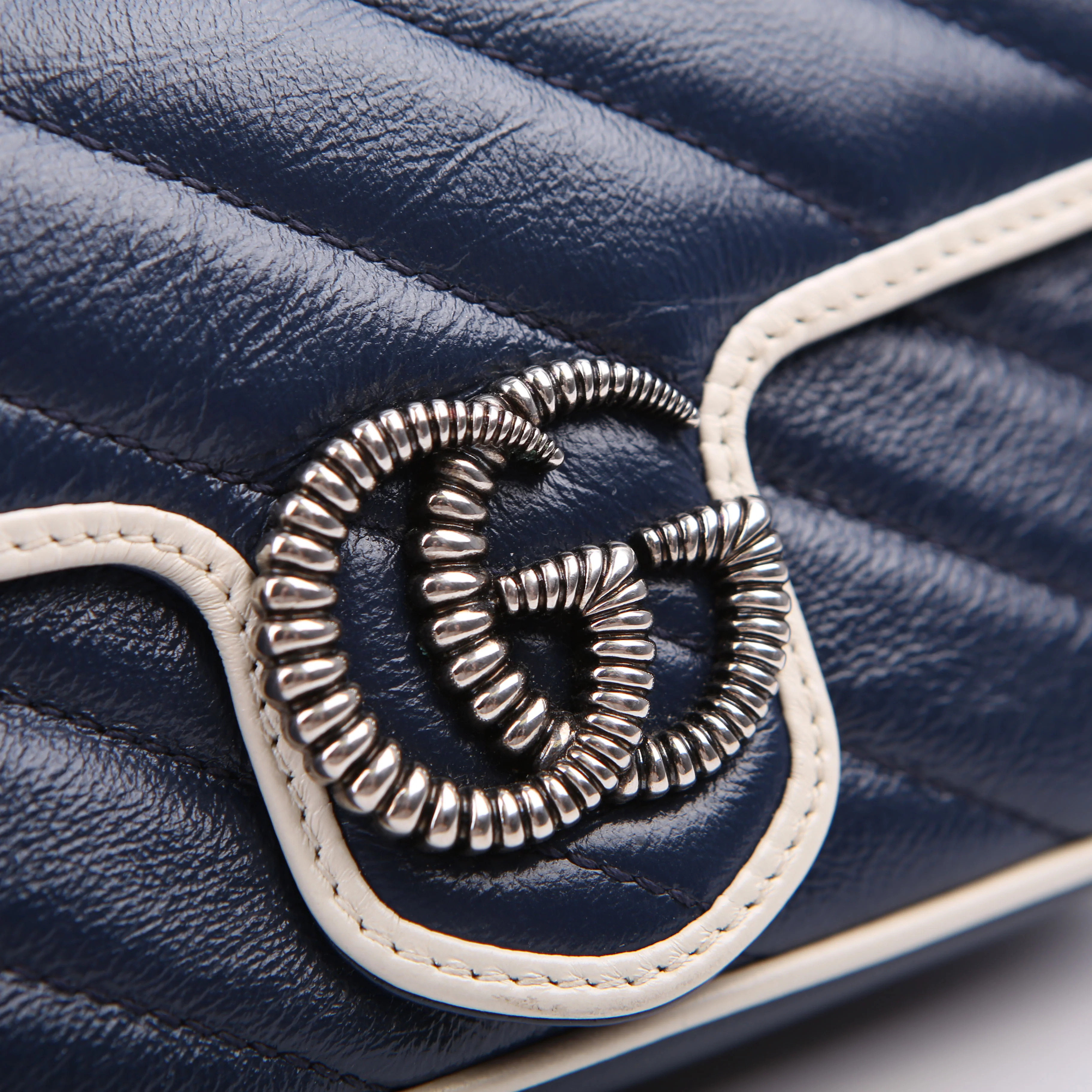 476433 Marmont Torchon Leather Super Mini Flap Blue - Image 9