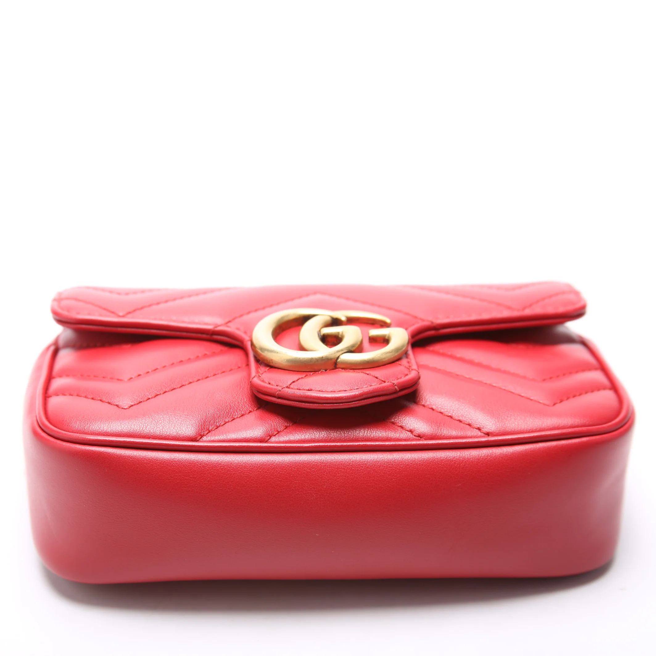 476433 Marmont Torchon Leather Super Mini Flap Red - Image 4