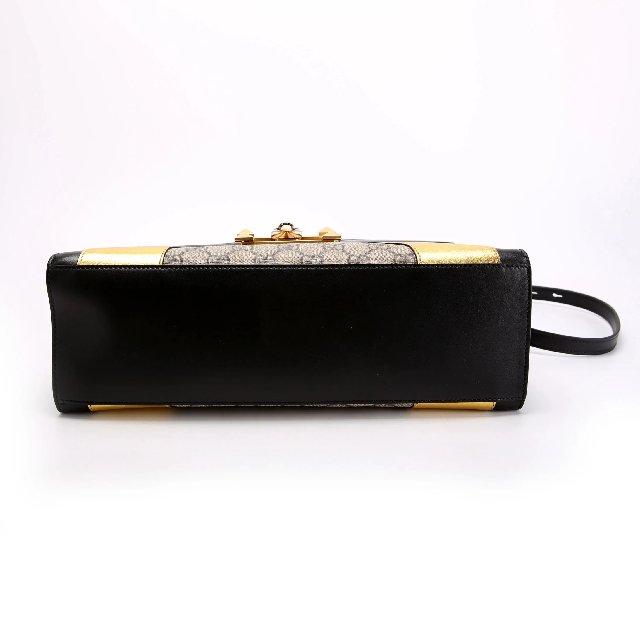 476435 GG Supreme/Leather Osiride Medium Top Handle Bag Black - Image 4