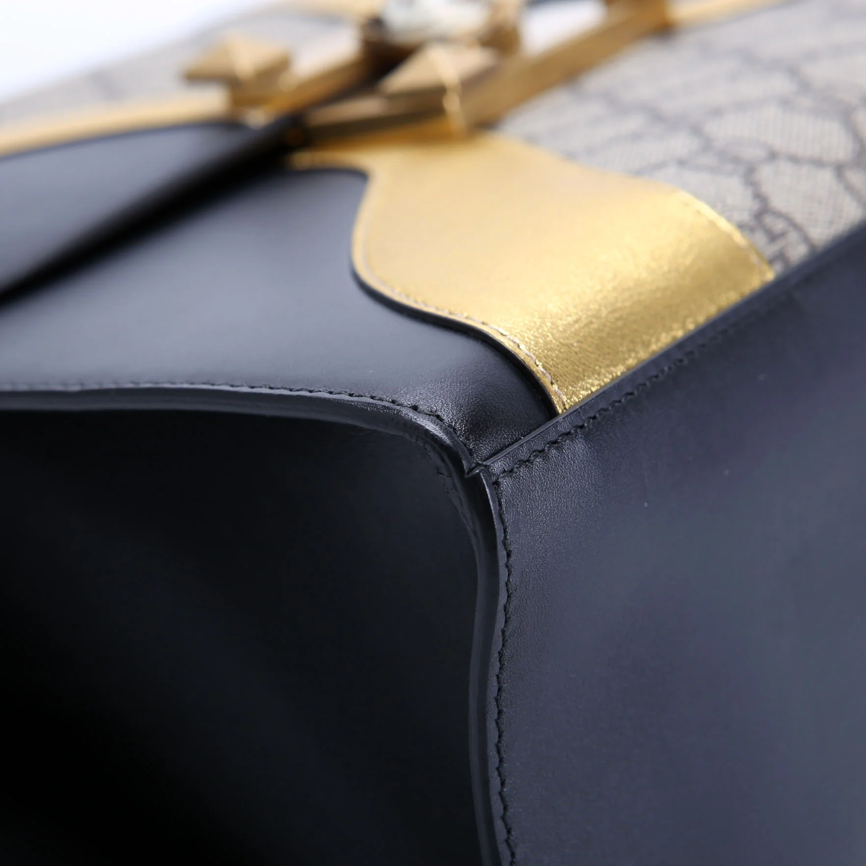 476435 GG Supreme/Leather Osiride Medium Top Handle Bag Black - Image 5