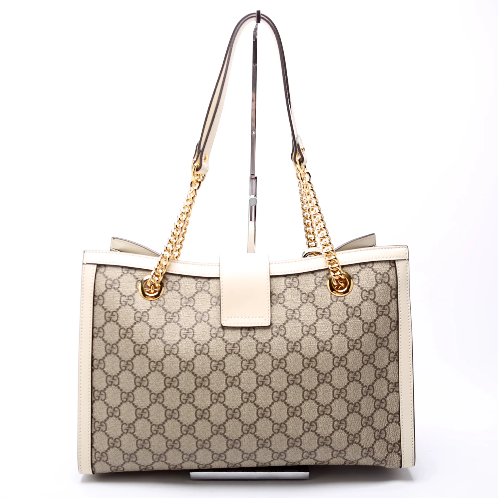 479197 Padlock GG Bees Shoulder Medium Cream - Image 3