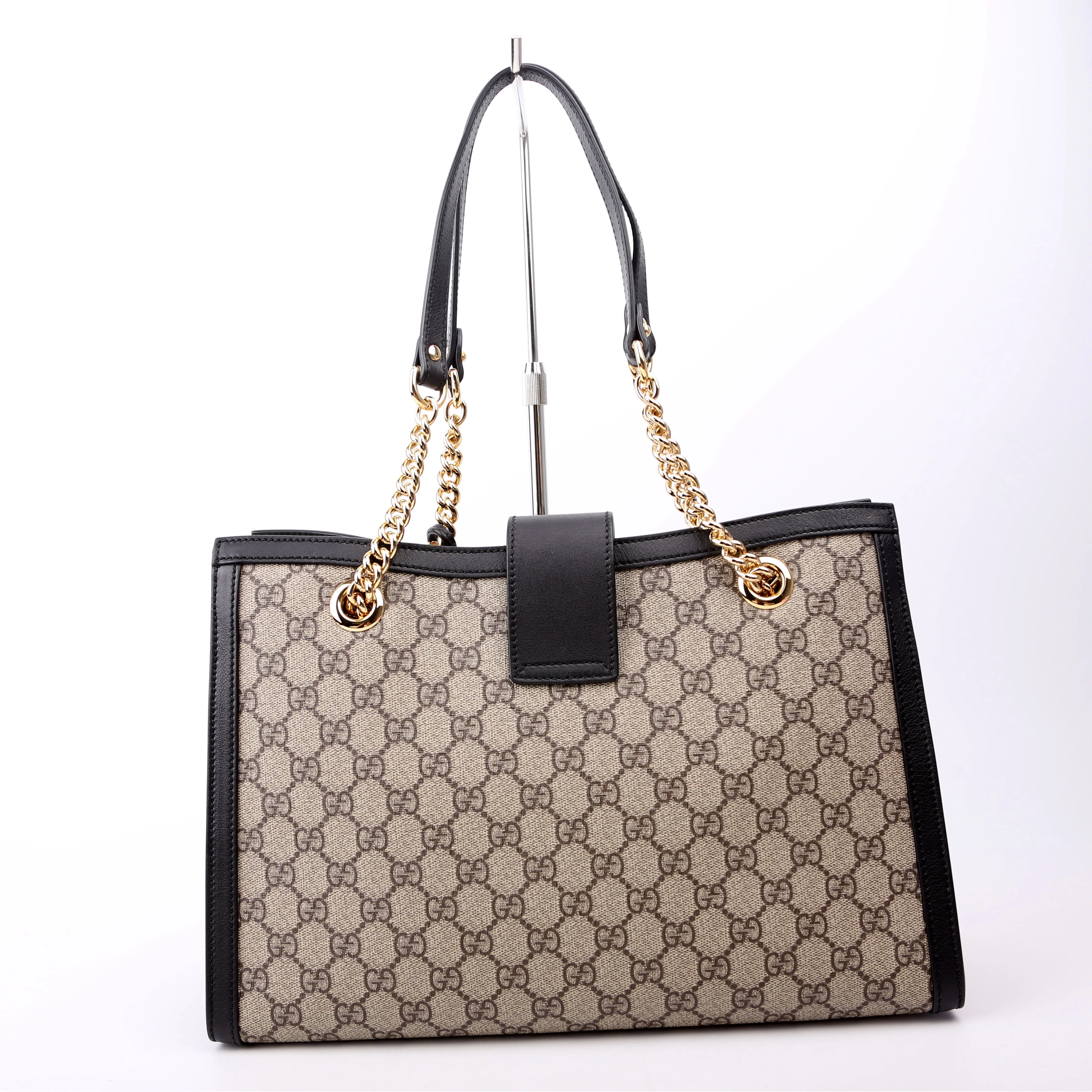 479197 Padlock GG Shoulder Medium Black - Image 3