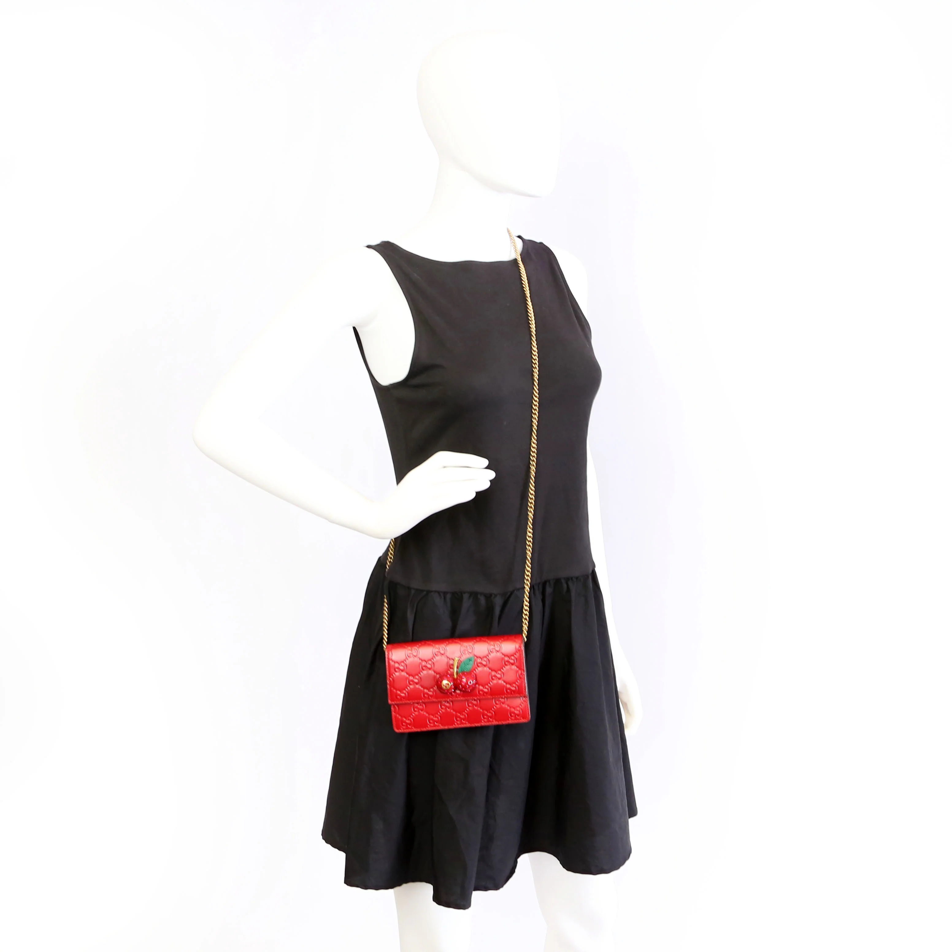 481291 GG Leather Cherries Mini Bag - Image 11