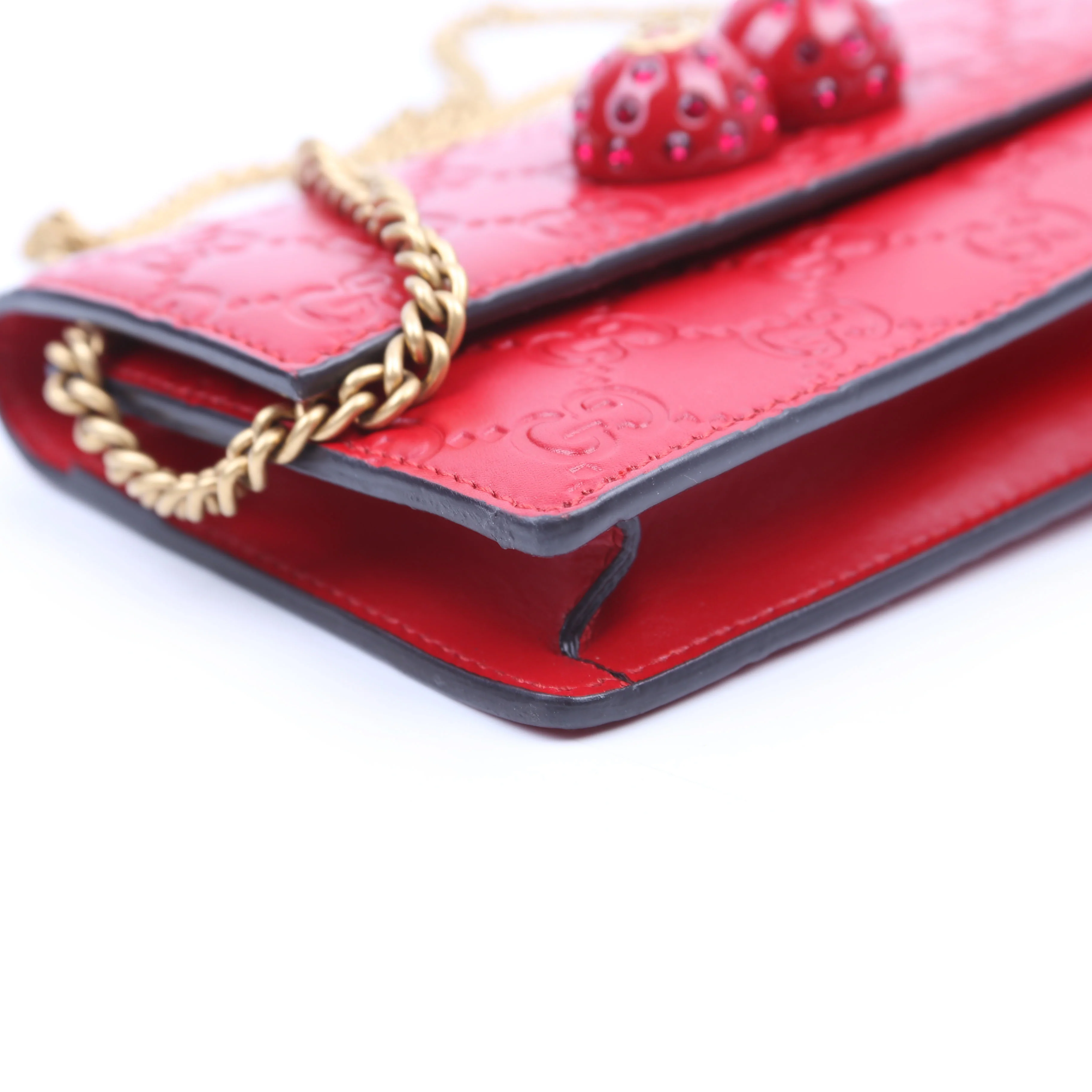 481291 GG Leather Cherries Mini Bag - Image 6