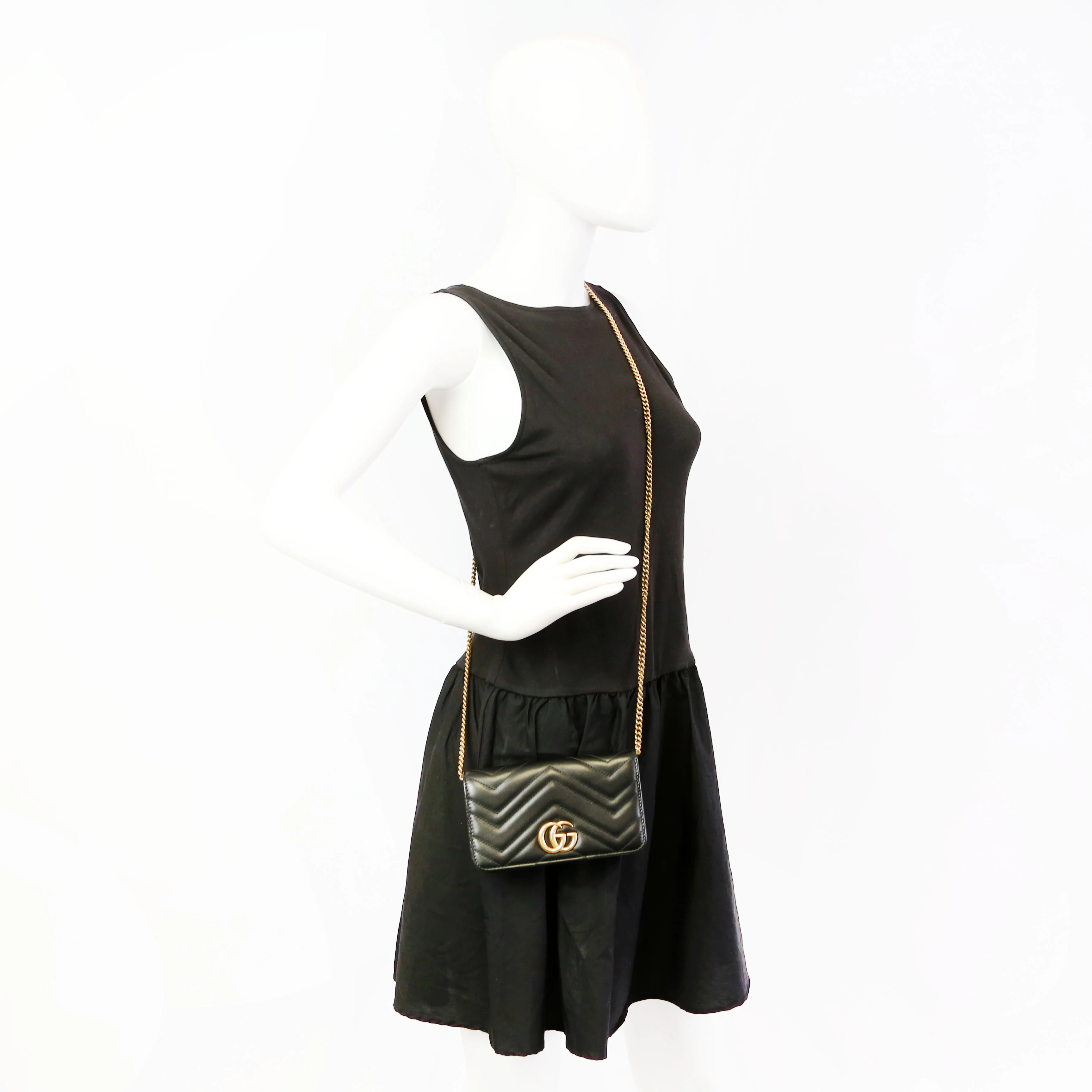 488426 GG Marmont Mini Bag Black - Image 13
