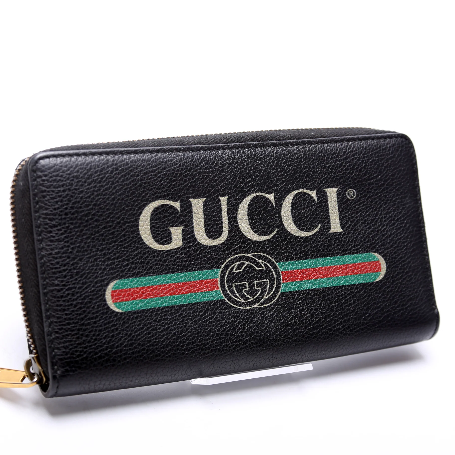 496317 Retro Logo Leather Zip Around Wallet - Image 2
