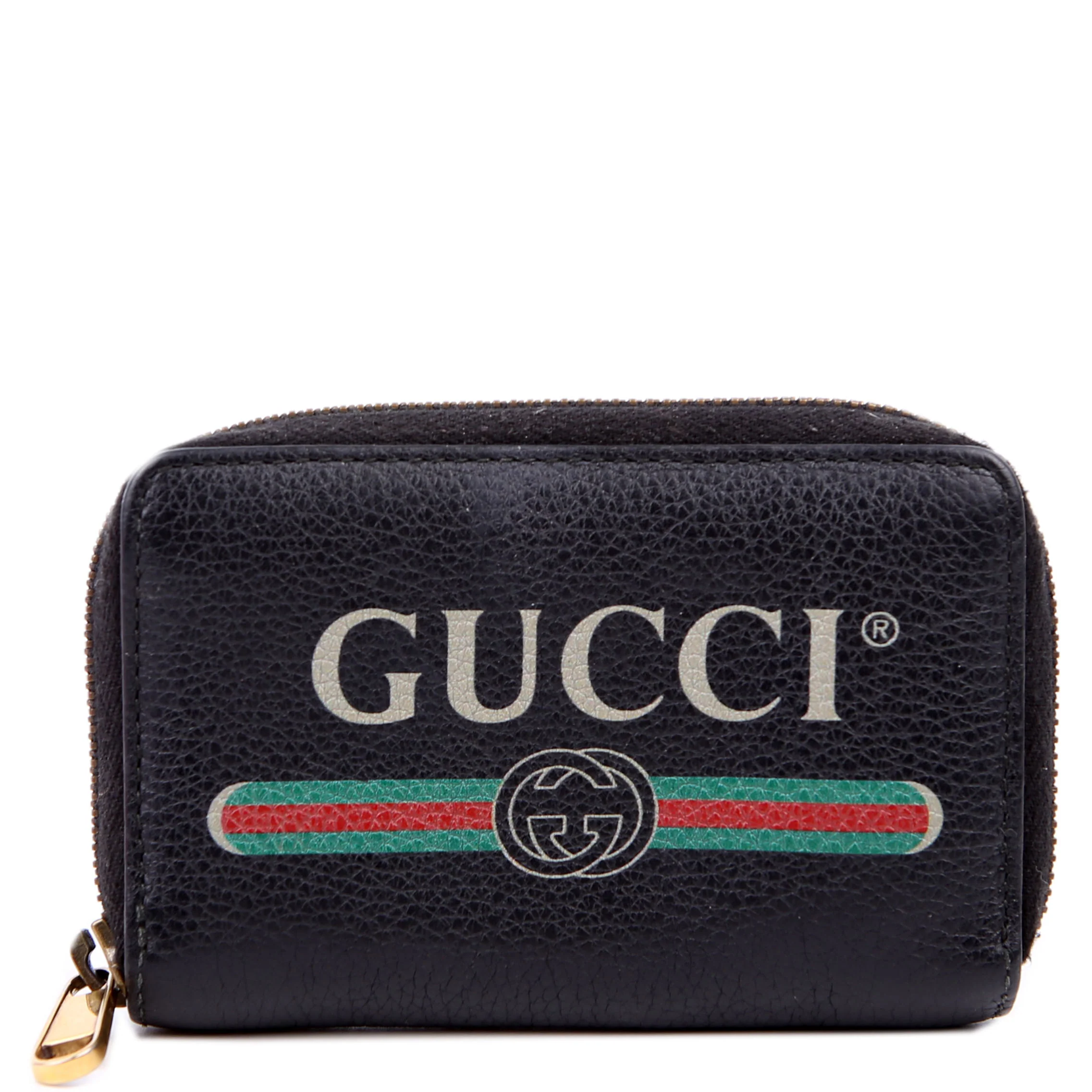 496319 Logo Zip Card Case Black