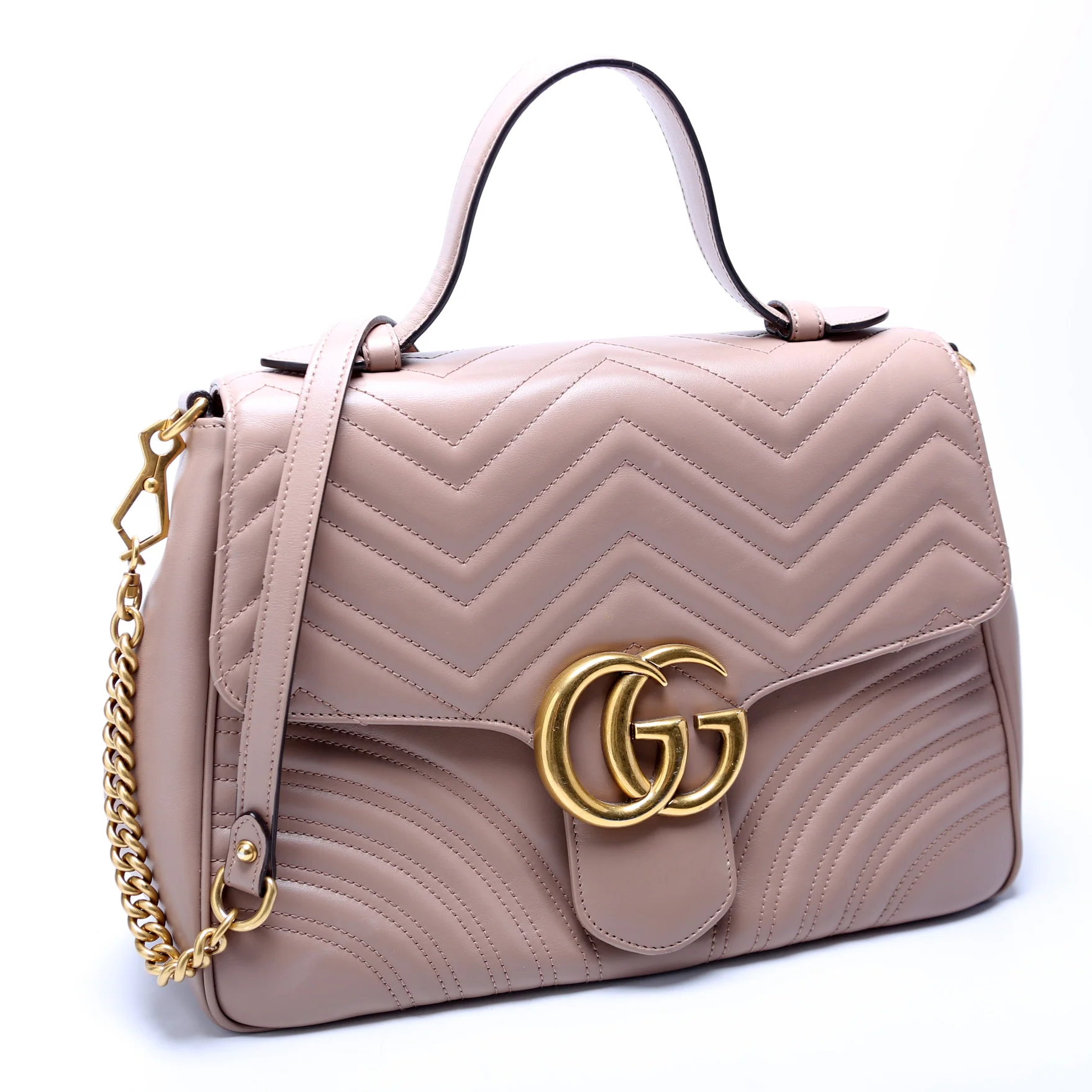 498109 Marmont Top Handle Medium Tan - Image 2