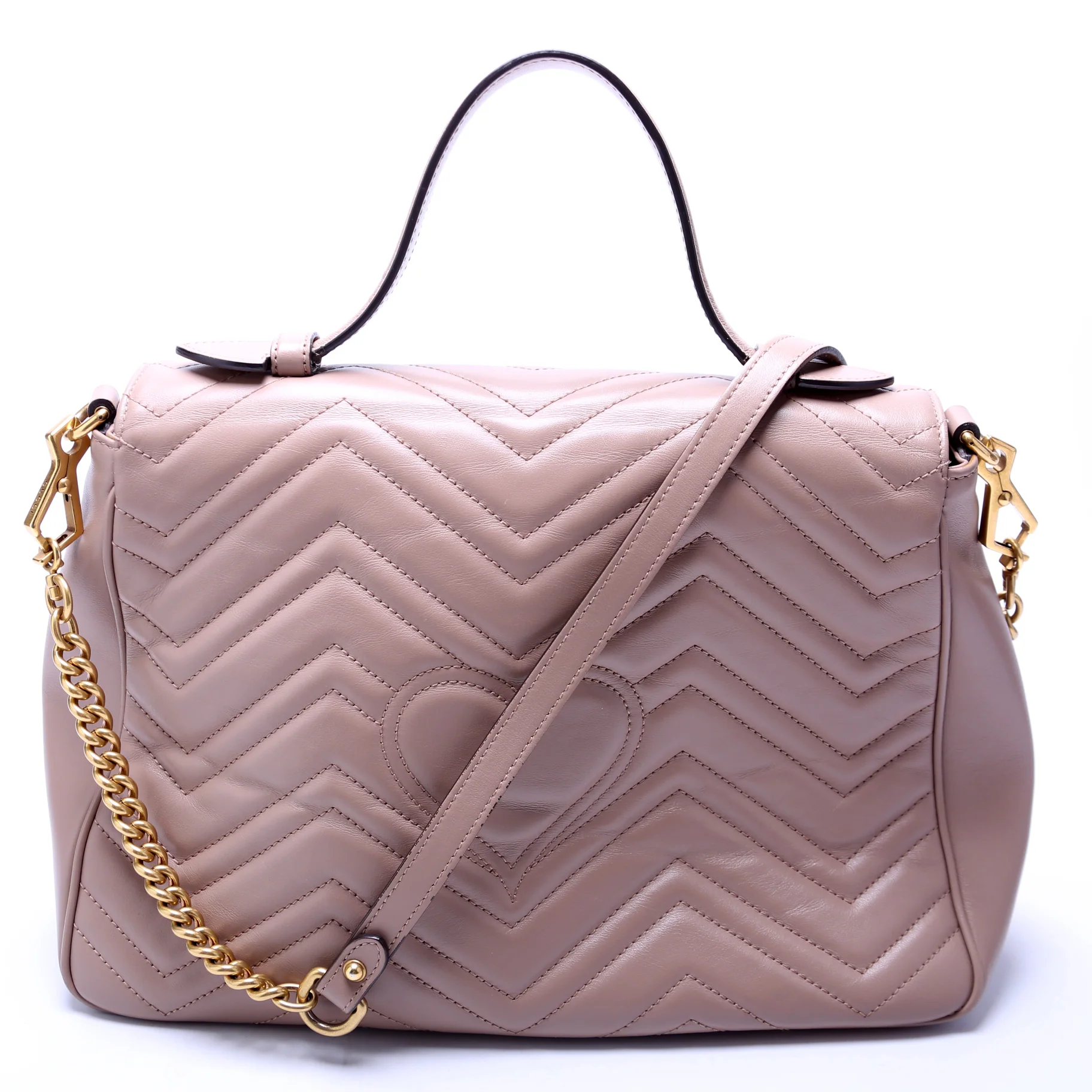 498109 Marmont Top Handle Medium Tan - Image 3