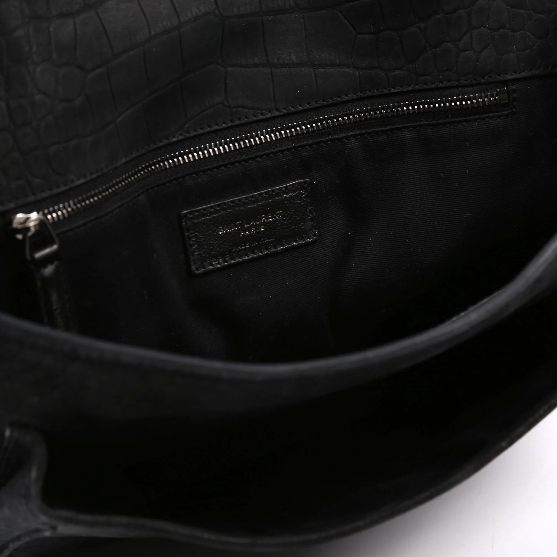 498894 Niki Medium Nubuck Croc Embossed Black - Image 7