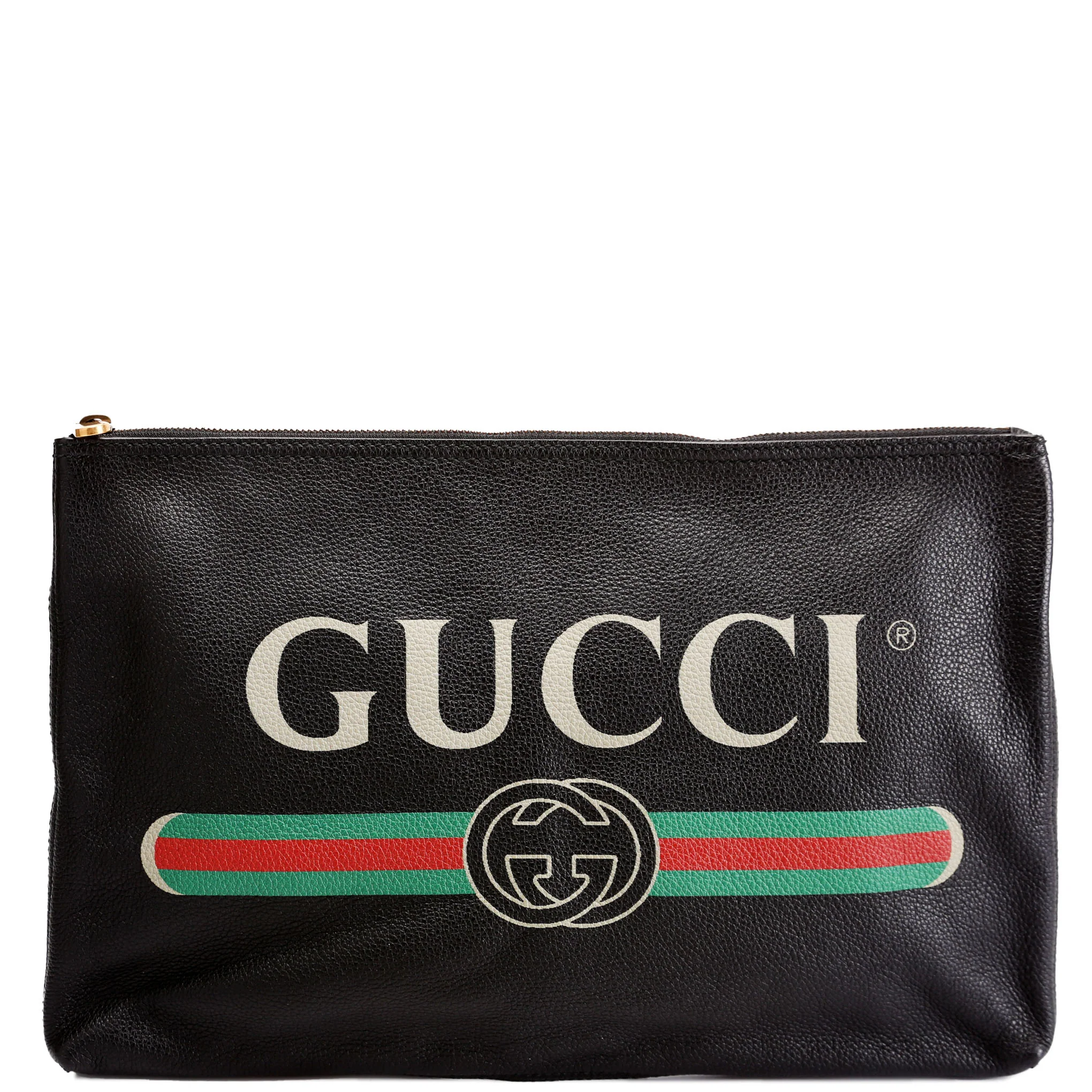 500984 Retro Logo Portfolio Large Pouch Black