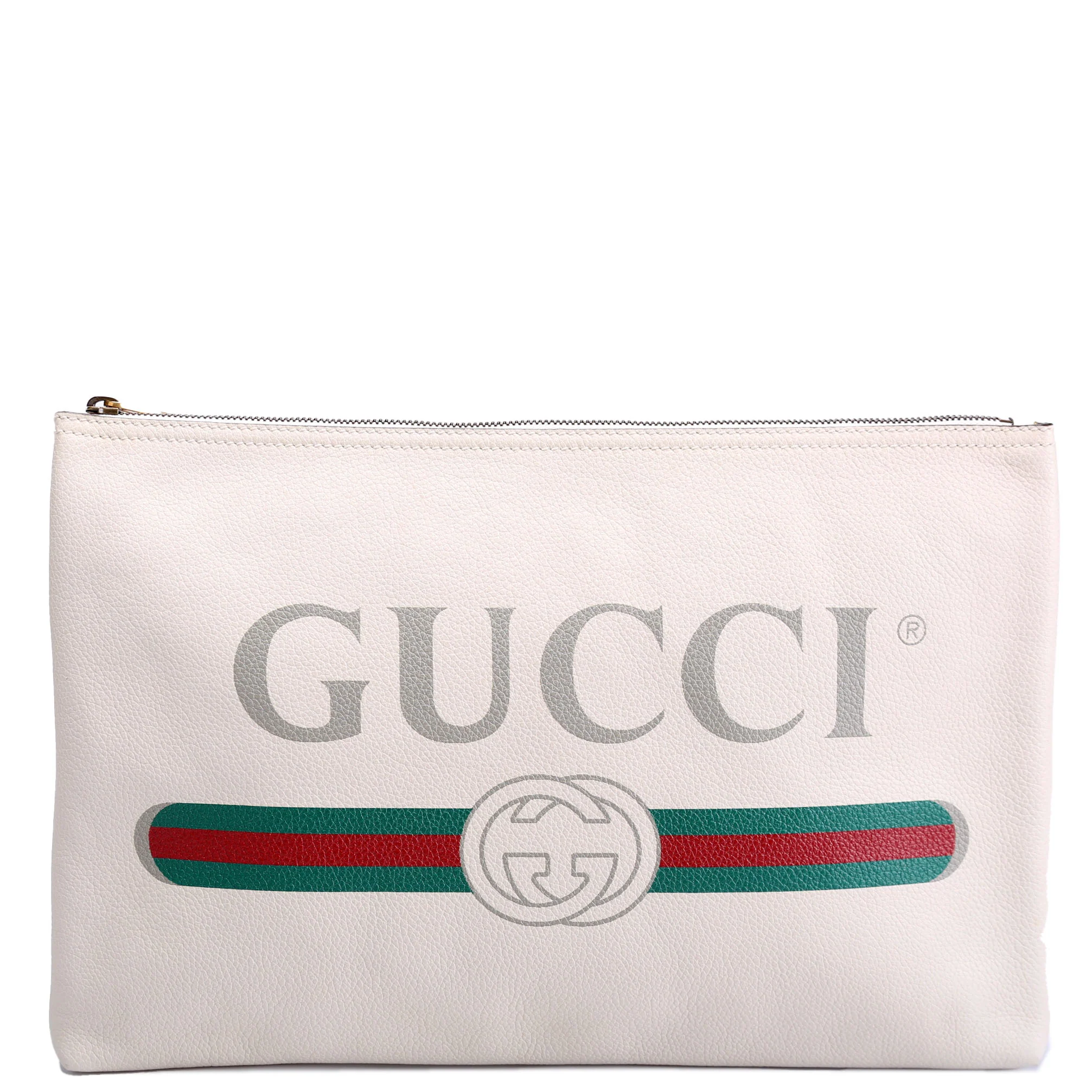 500984 Retro Logo Portfolio Large Pouch White