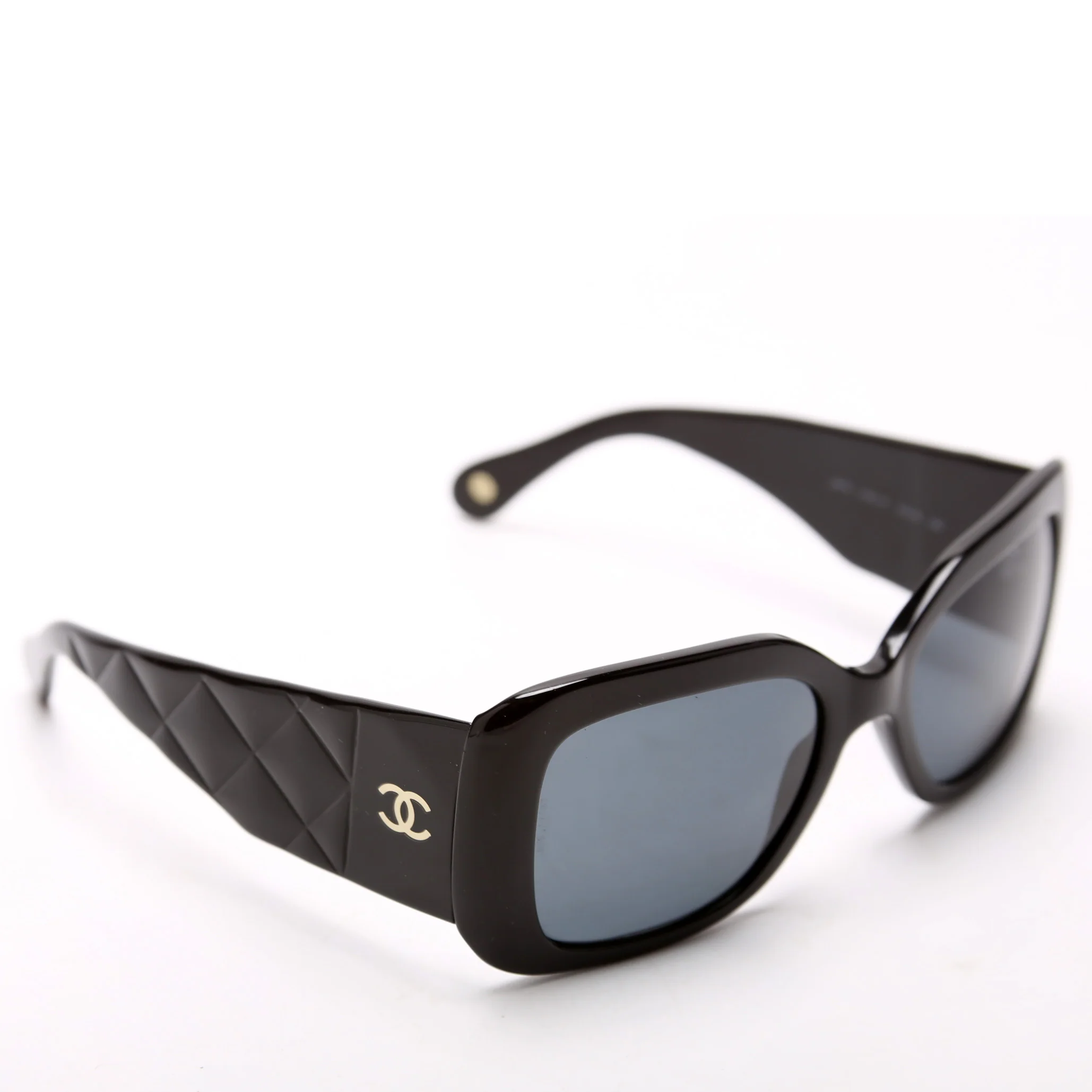 5019 CC Quilted Acetate Sunglasses Black - Image 2