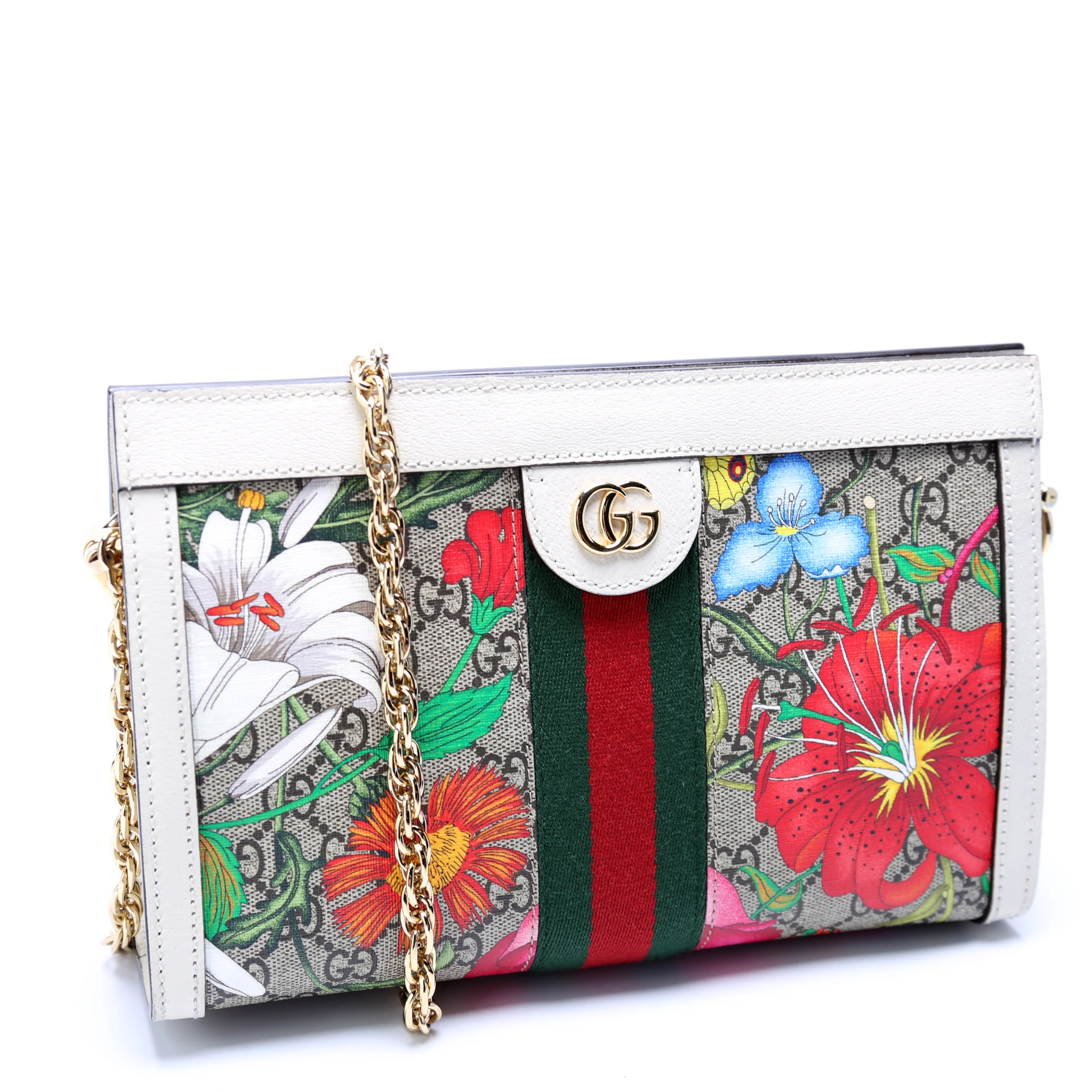 503877 GG Supreme Flora Ophidia Small Chain White - Image 2
