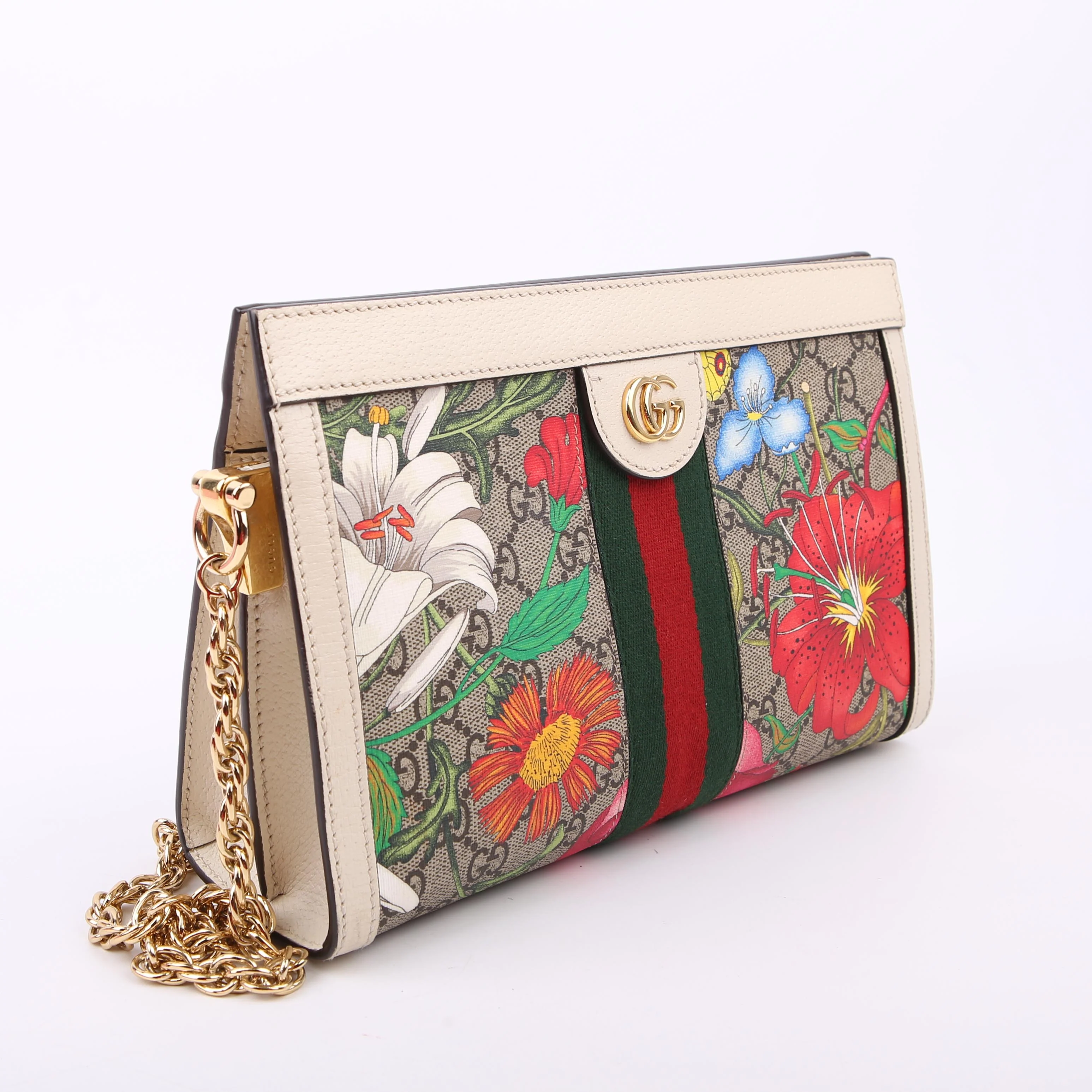503877 GG Supreme Flora Ophidia Small Chain White - Image 2