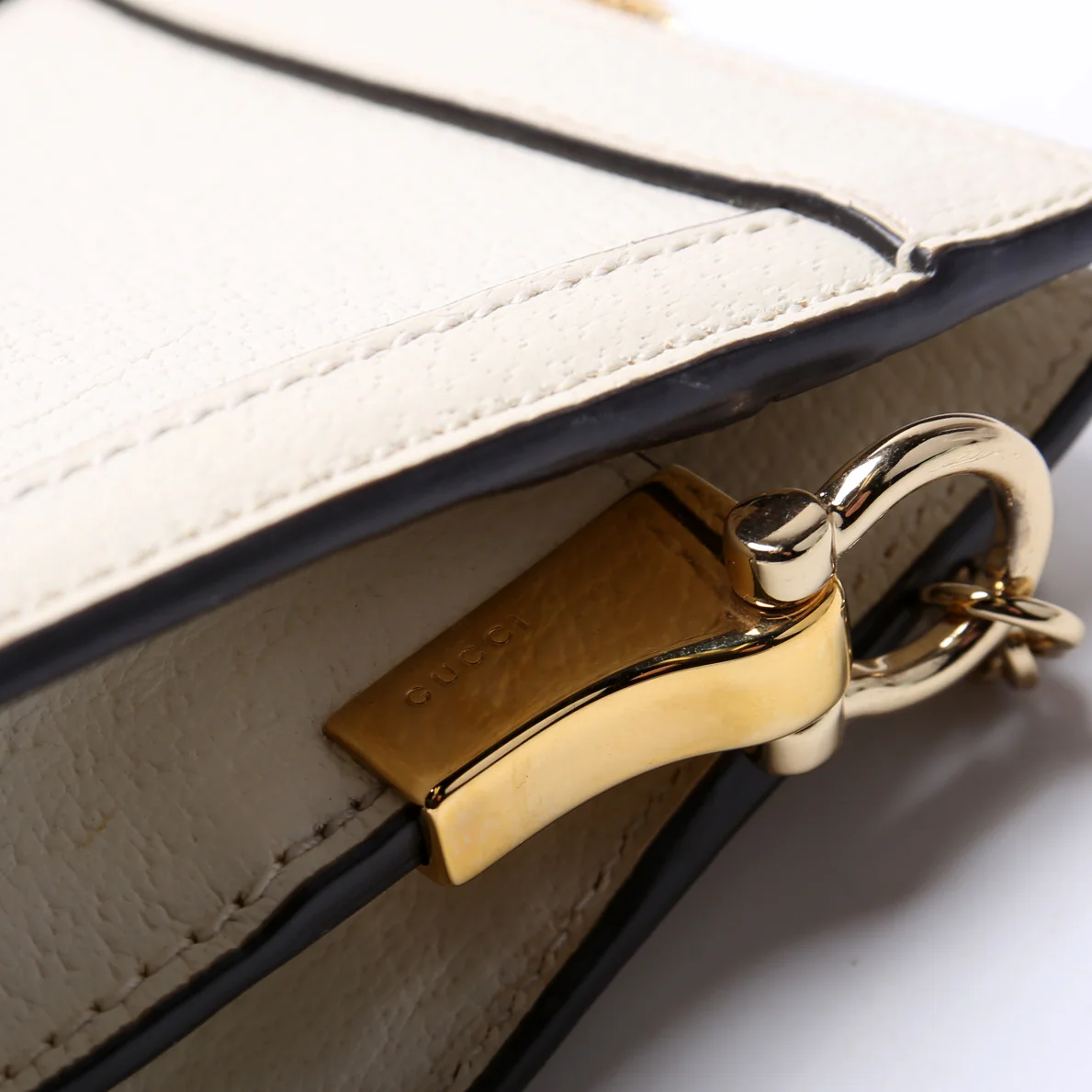 503877 Ophidia Leather Shoulder Small Cream - Image 7