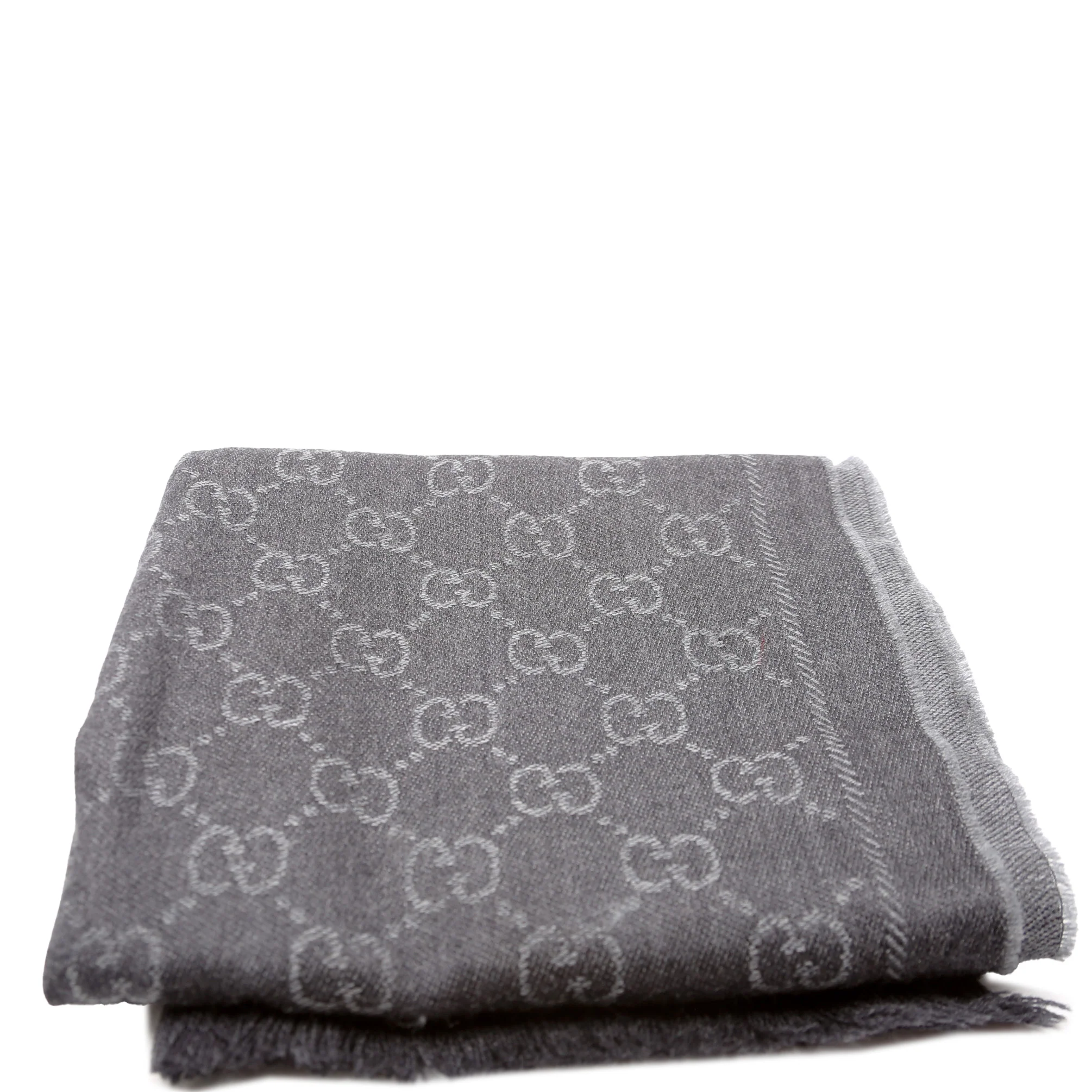 508313 GG Wool Scarf Grey