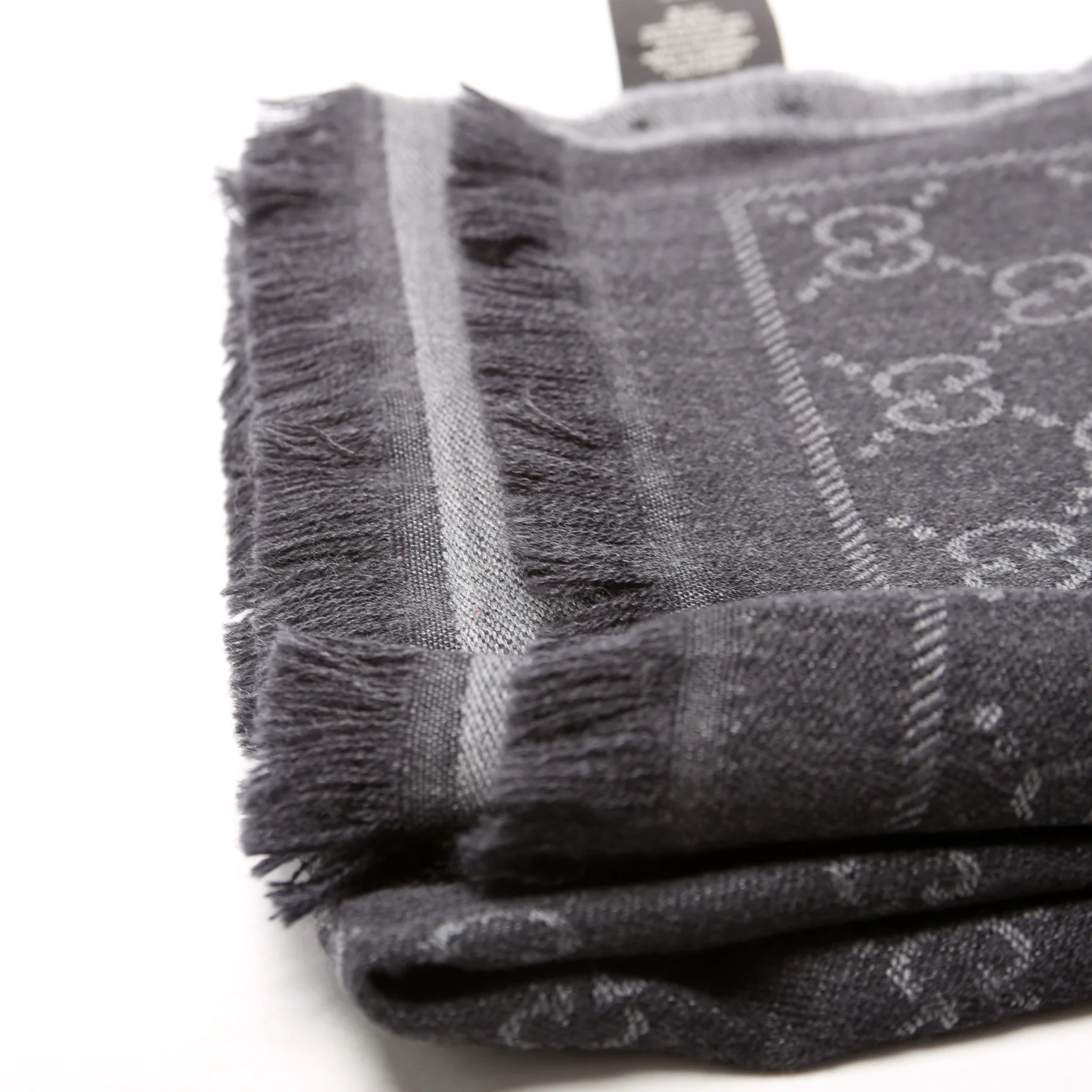 508313 GG Wool Scarf Grey - Image 4