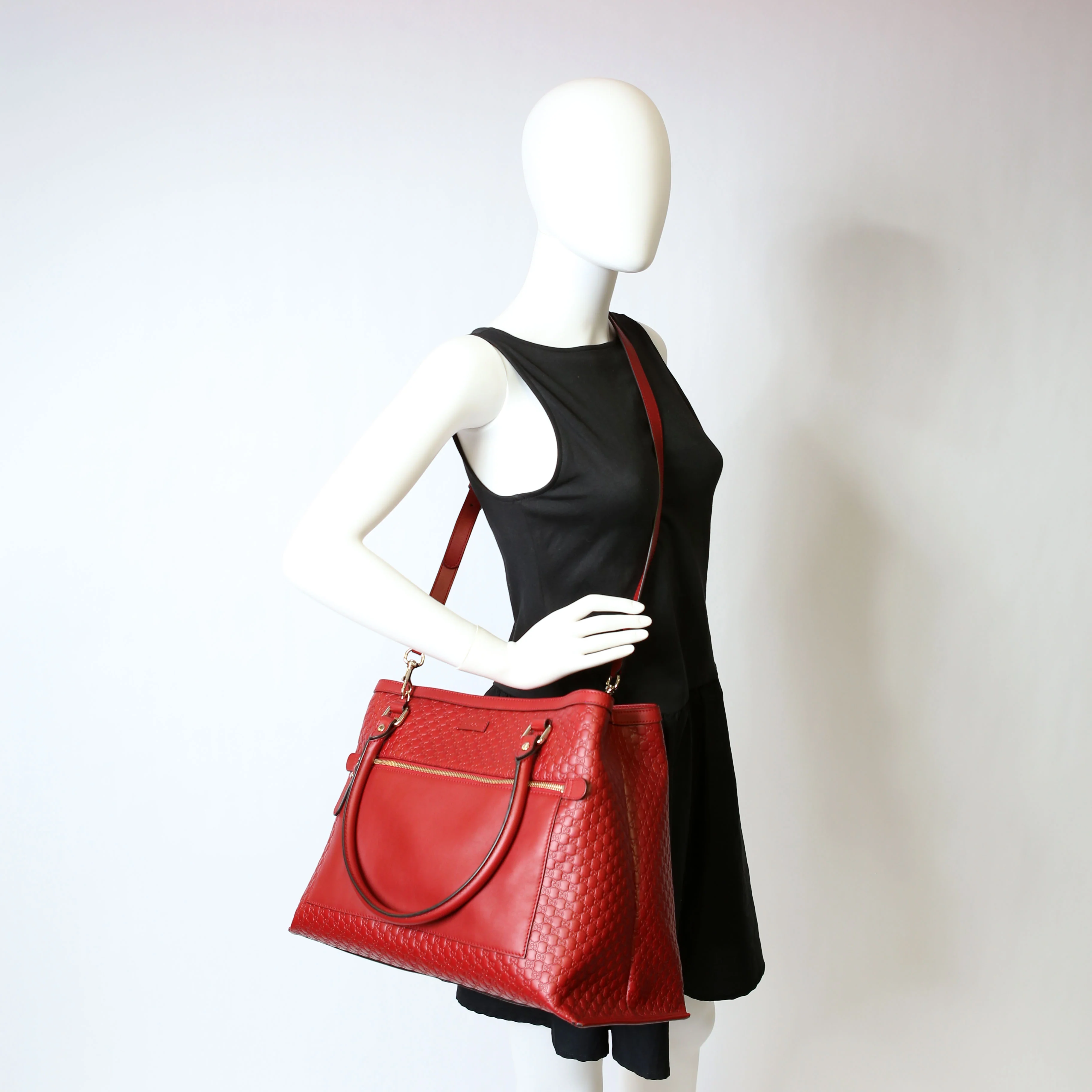 510290 Micro Guccissima Tote Red - Image 15