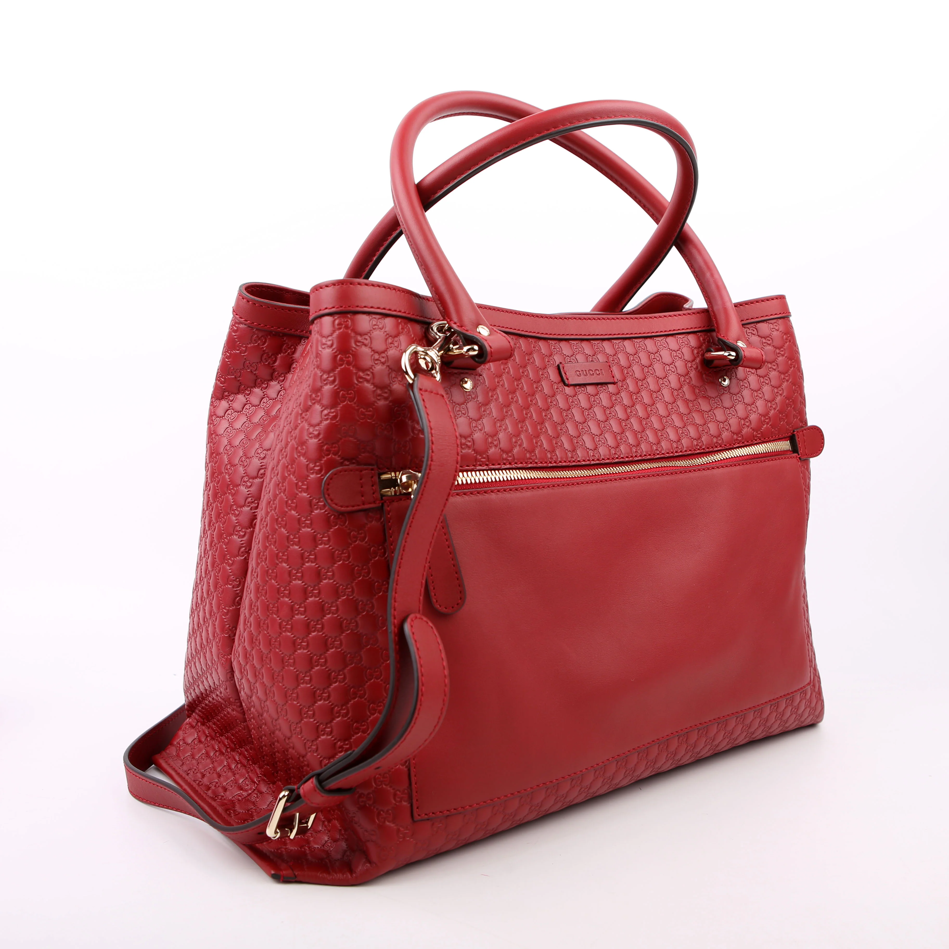 510290 Micro Guccissima Tote Red - Image 2