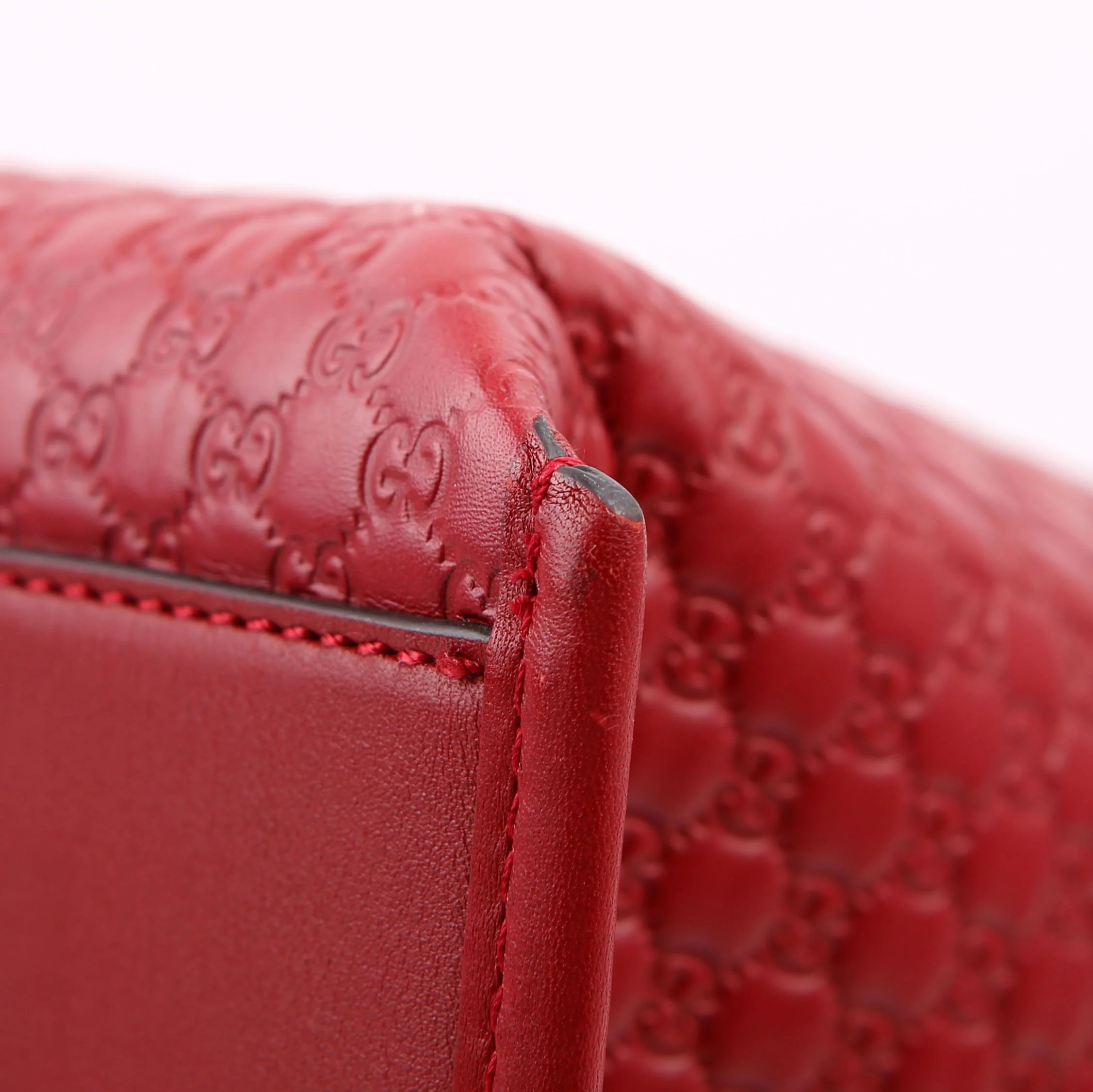 510290 Micro Guccissima Tote Red - Image 8